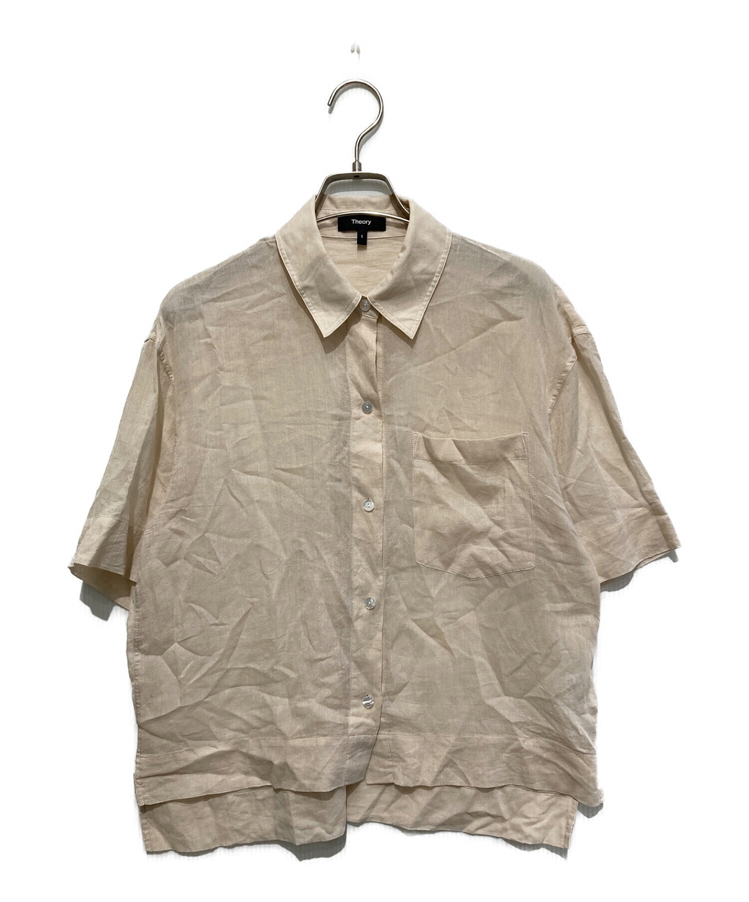 theory (セオリー) Summer CTN Pure SS Oversized Shirt ベージュ サイズ:SIZE S