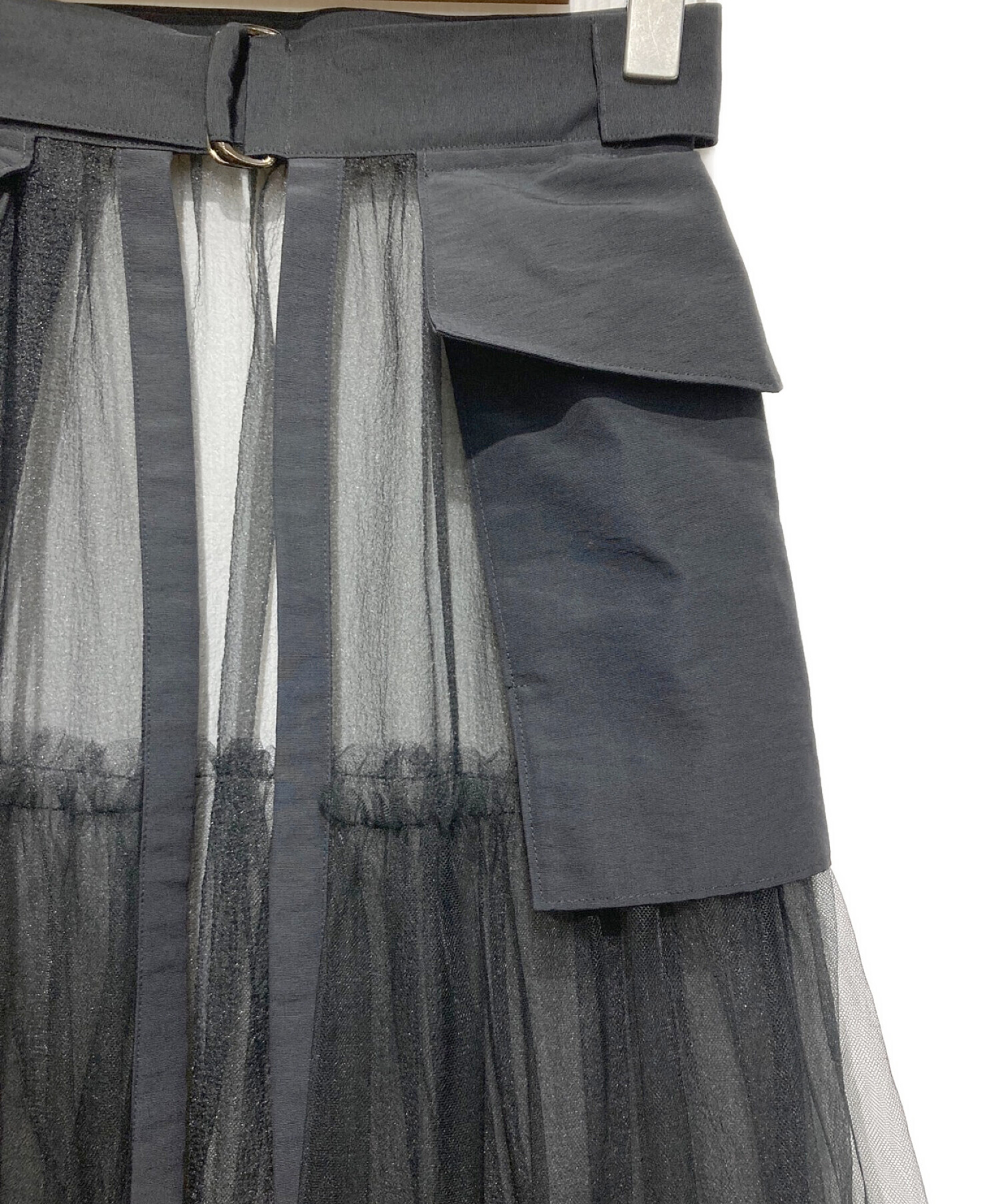 MAISON SPECIAL (メゾンスペシャル) Tulle Tiered Belt Skirt ブラック サイズ:SIZE FREE