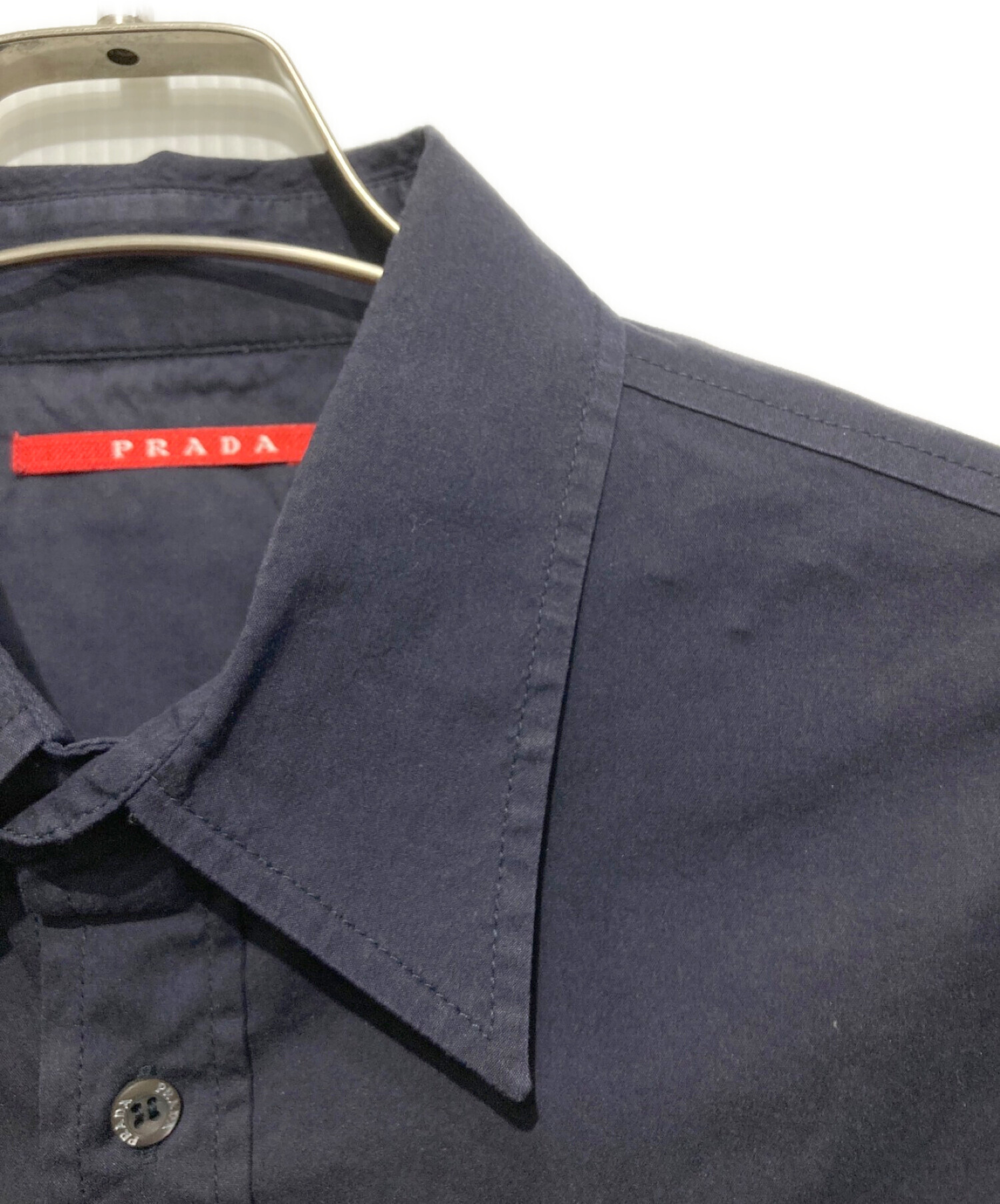 中古・古着通販】PRADA (プラダ) ドレスシャツ ネイビー サイズ:SIZE