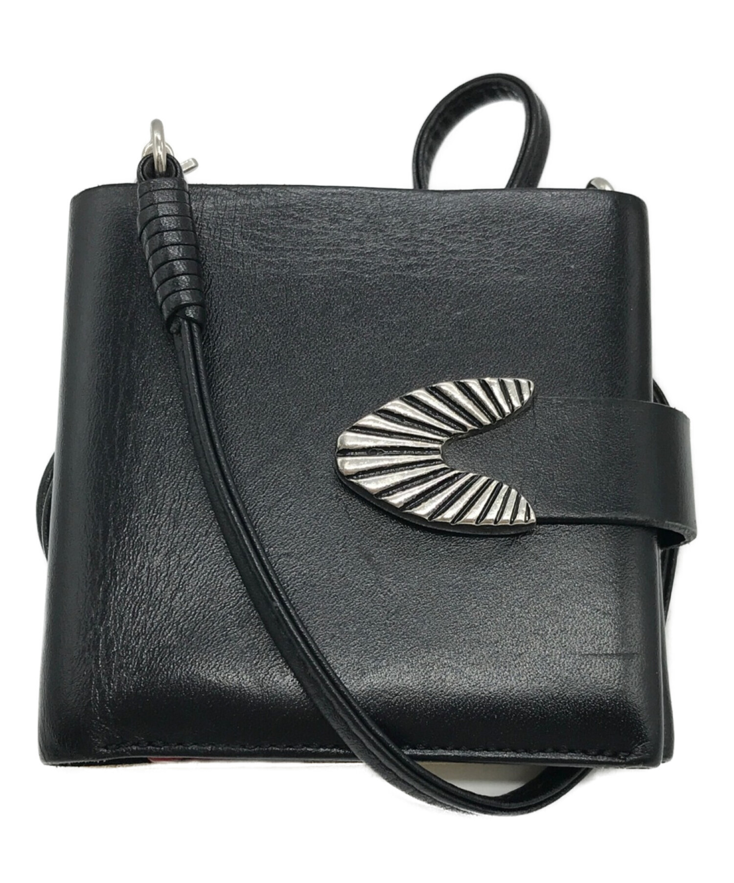 TOGA PULLA (トーガ プルラ) leather shoulder wallet ブラック×イエロー