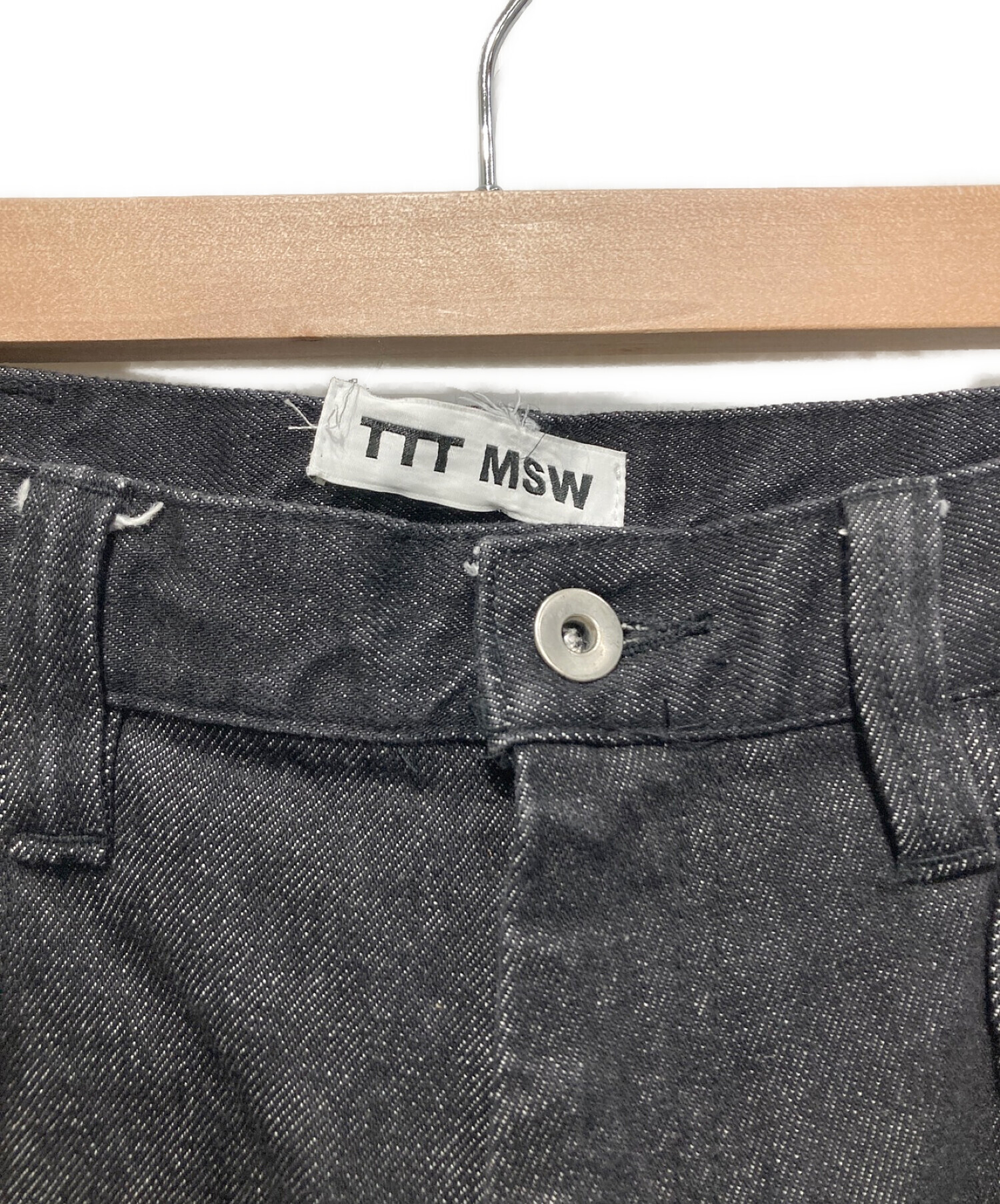 TTT MSW (ティーモダンストリートウェア) センターシームデニムパンツ ブラック サイズ:SIZE M