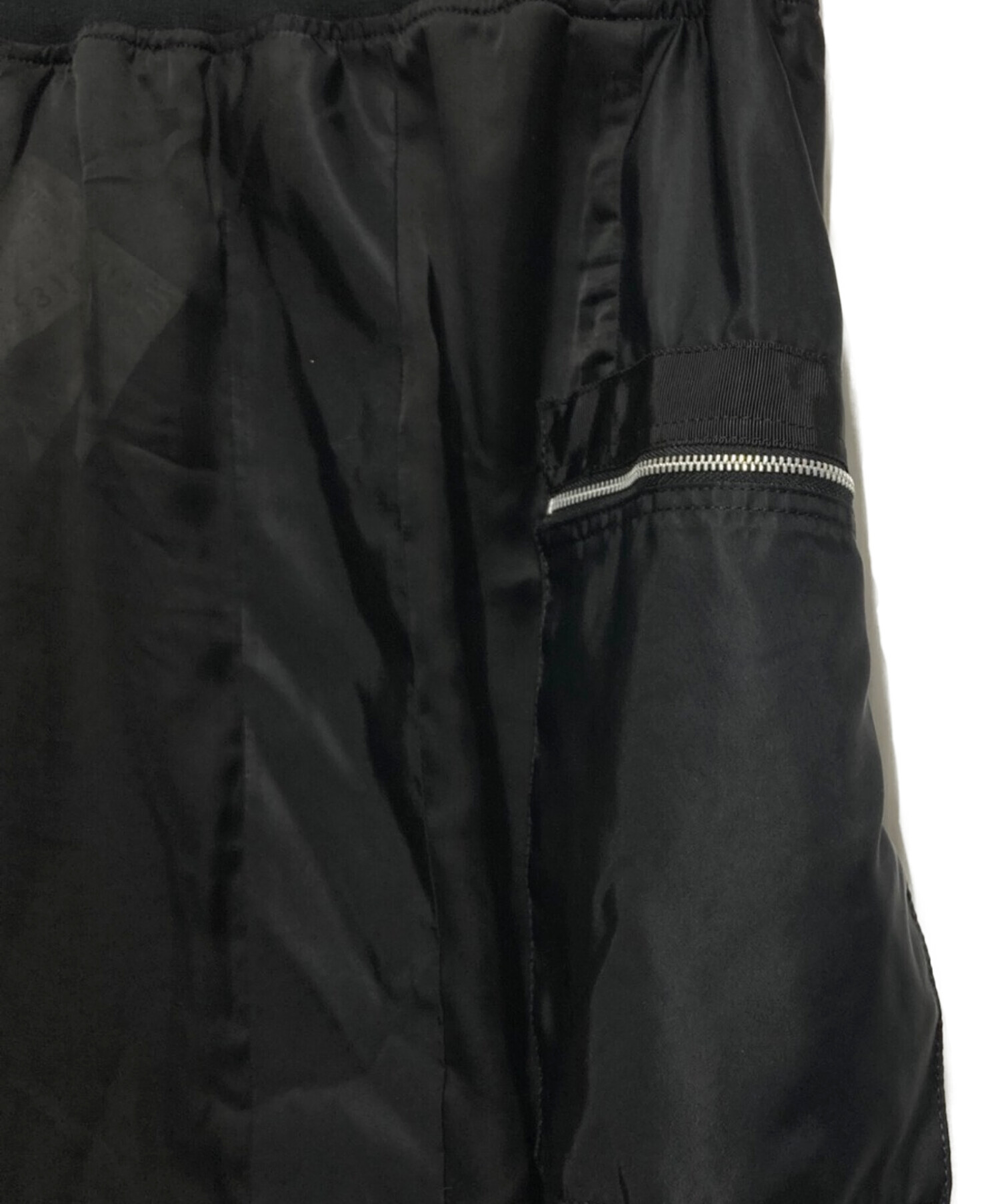 sacai (サカイ) ミリタリーシフォンアシンメトリーロングスカート ブラック サイズ:SIZE 2