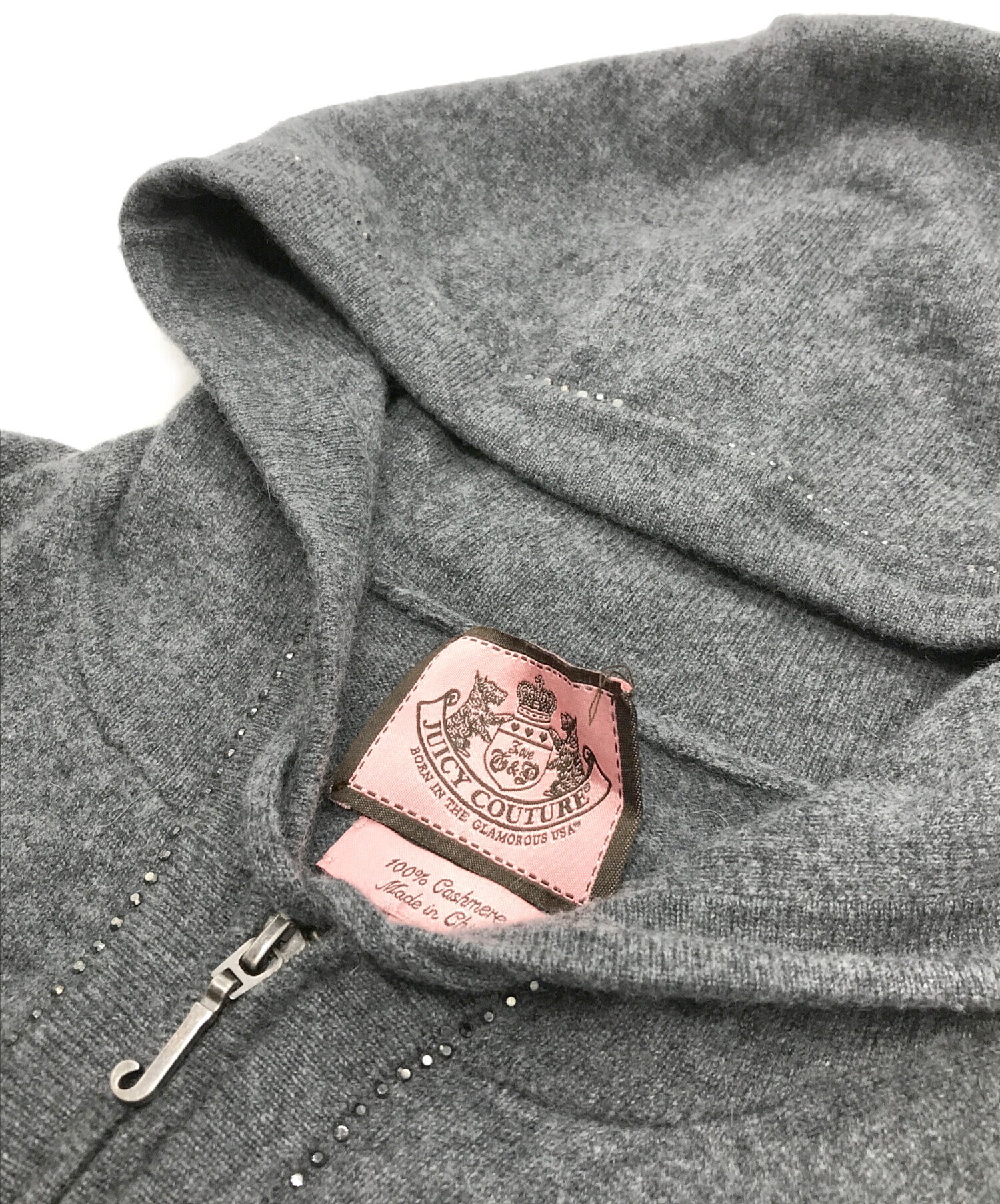 中古・古着通販】JUICY COUTURE (ジューシークチュール) カシミヤニットパーカー グレー サイズ:S｜ブランド・古着通販  トレファク公式【TREFAC FASHION】スマホサイト