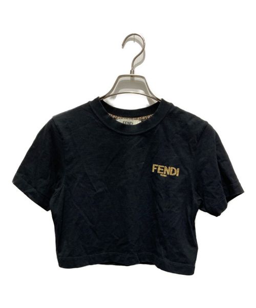 中古・古着通販】FENDI (フェンディ) 刺繍ロゴTシャツ ブラック サイズ