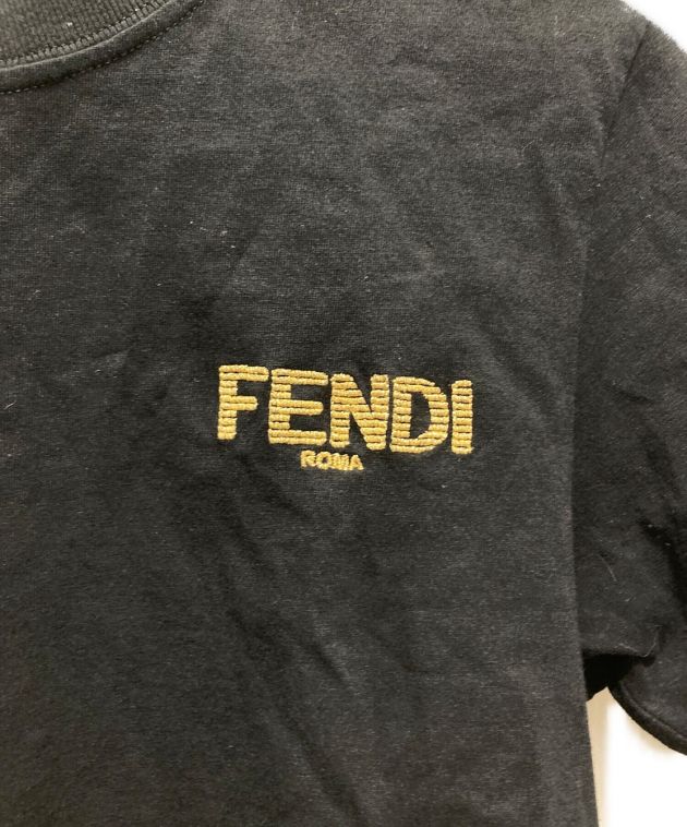 中古・古着通販】FENDI (フェンディ) 刺繍ロゴTシャツ ブラック サイズ 
