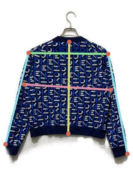 中古・古着通販】KENZO (ケンゾー) ロゴジャガードニット ブルー