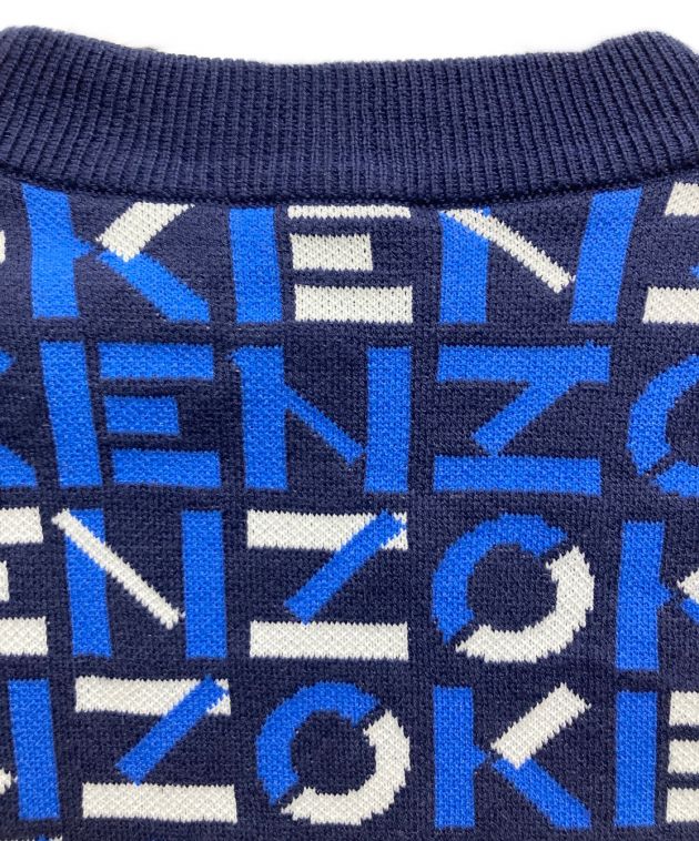 中古・古着通販】KENZO (ケンゾー) ロゴジャガードニット ブルー