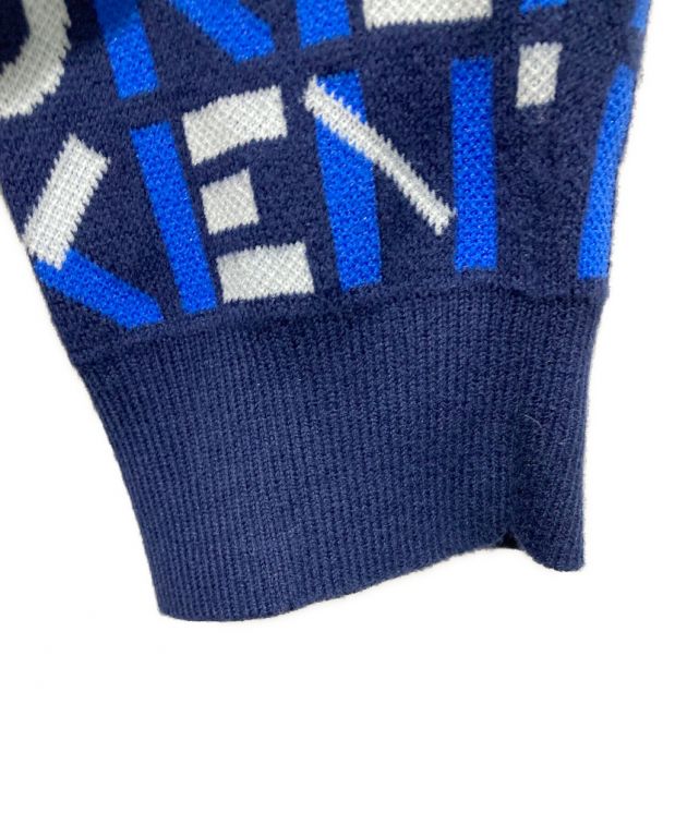 中古・古着通販】KENZO (ケンゾー) ロゴジャガードニット ブルー