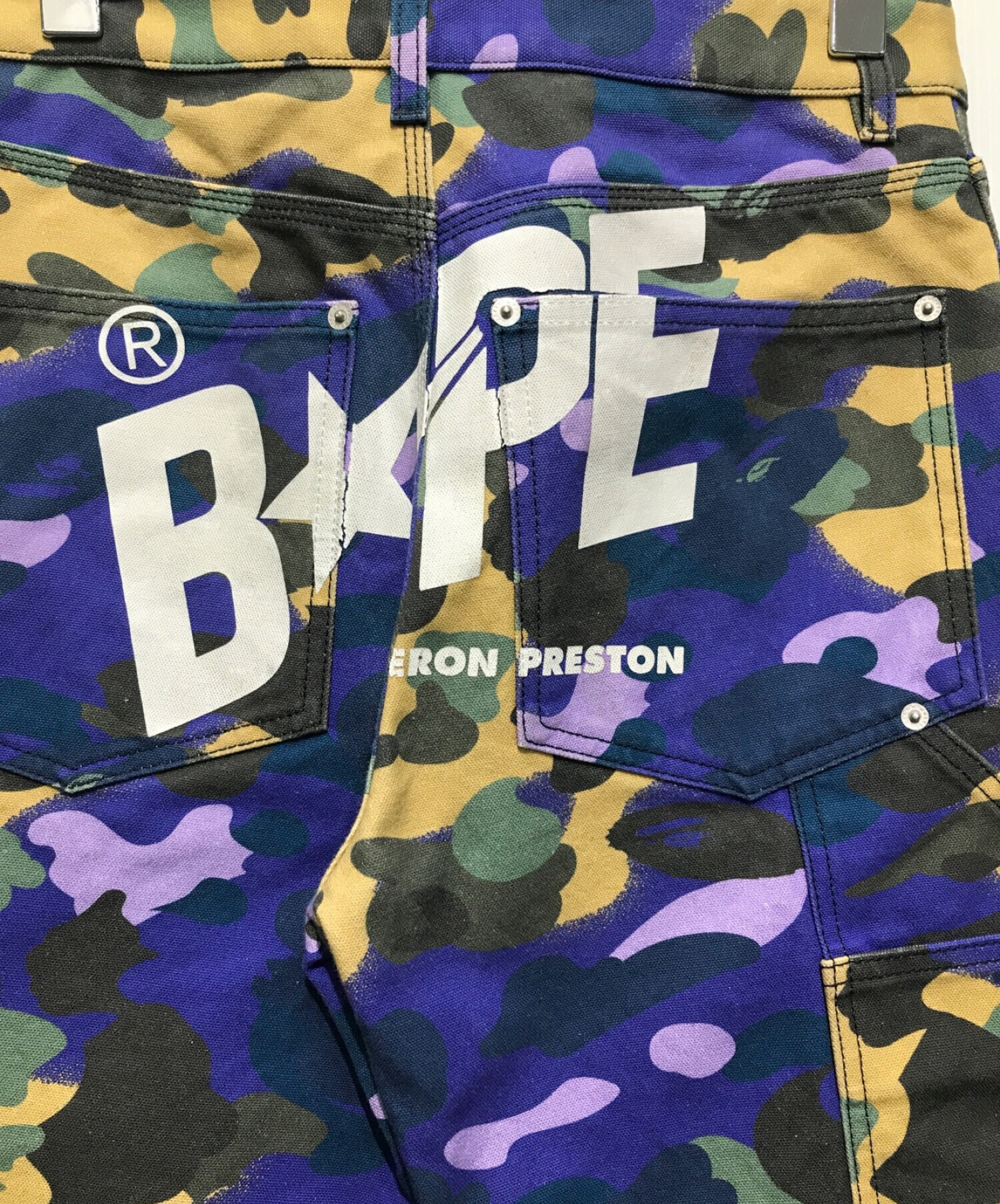 BAPE x Heron Preston Mix 1st Camo Duck Painter Pants Purple
