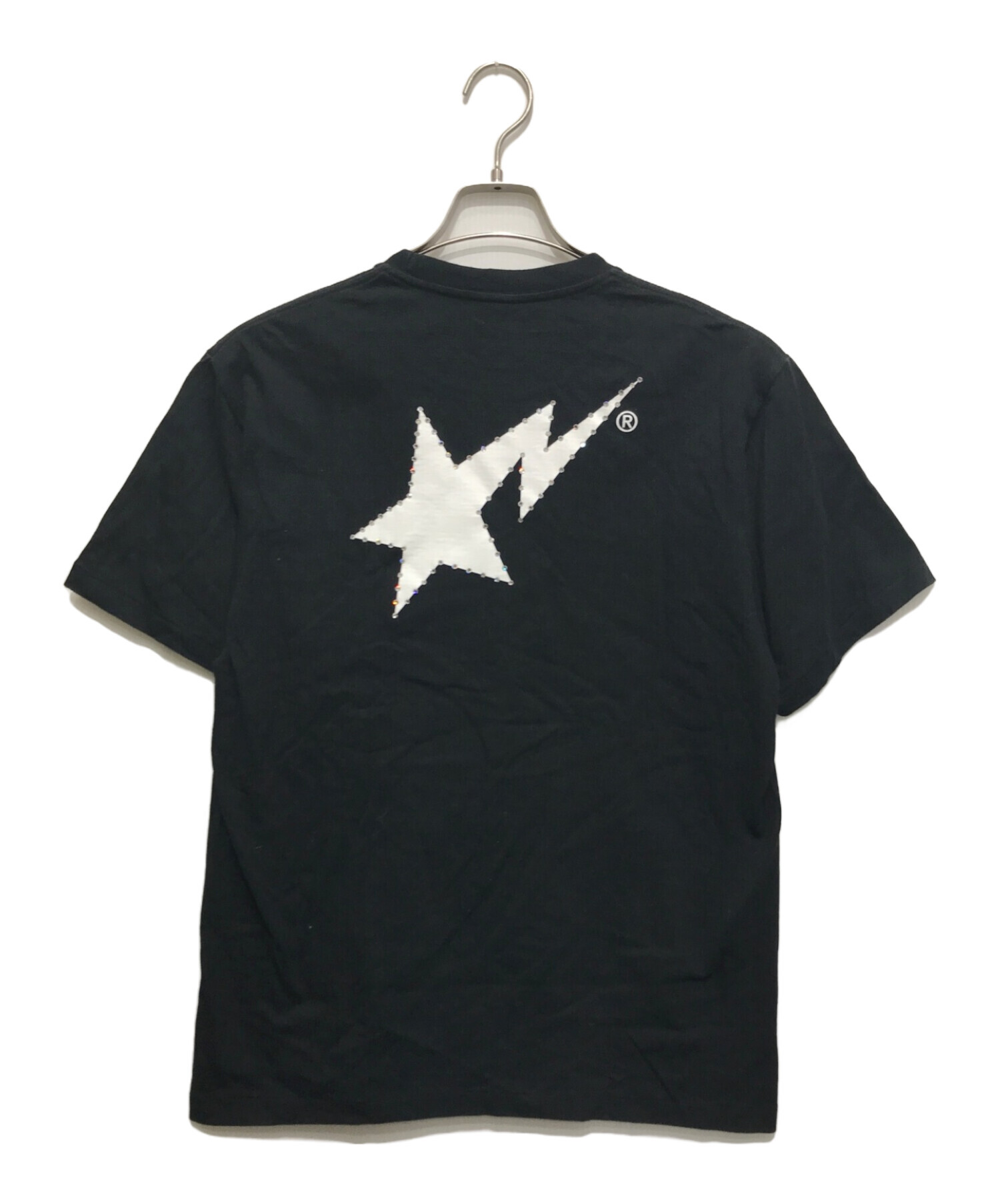 A BATHING APE (アベイシングエイプ) CRYSTAL STONE BAPE STA LOGO TEE ブラック サイズ:L