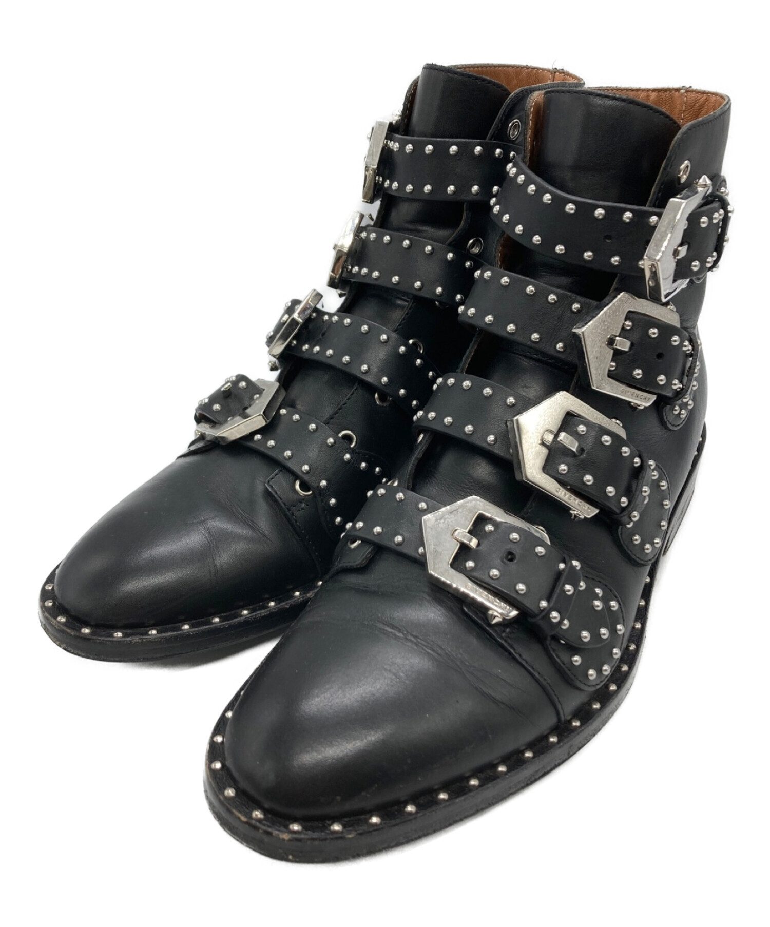 GIVENCHY (ジバンシィ) レザースタッズブーツ ブラック サイズ:SIZE 36