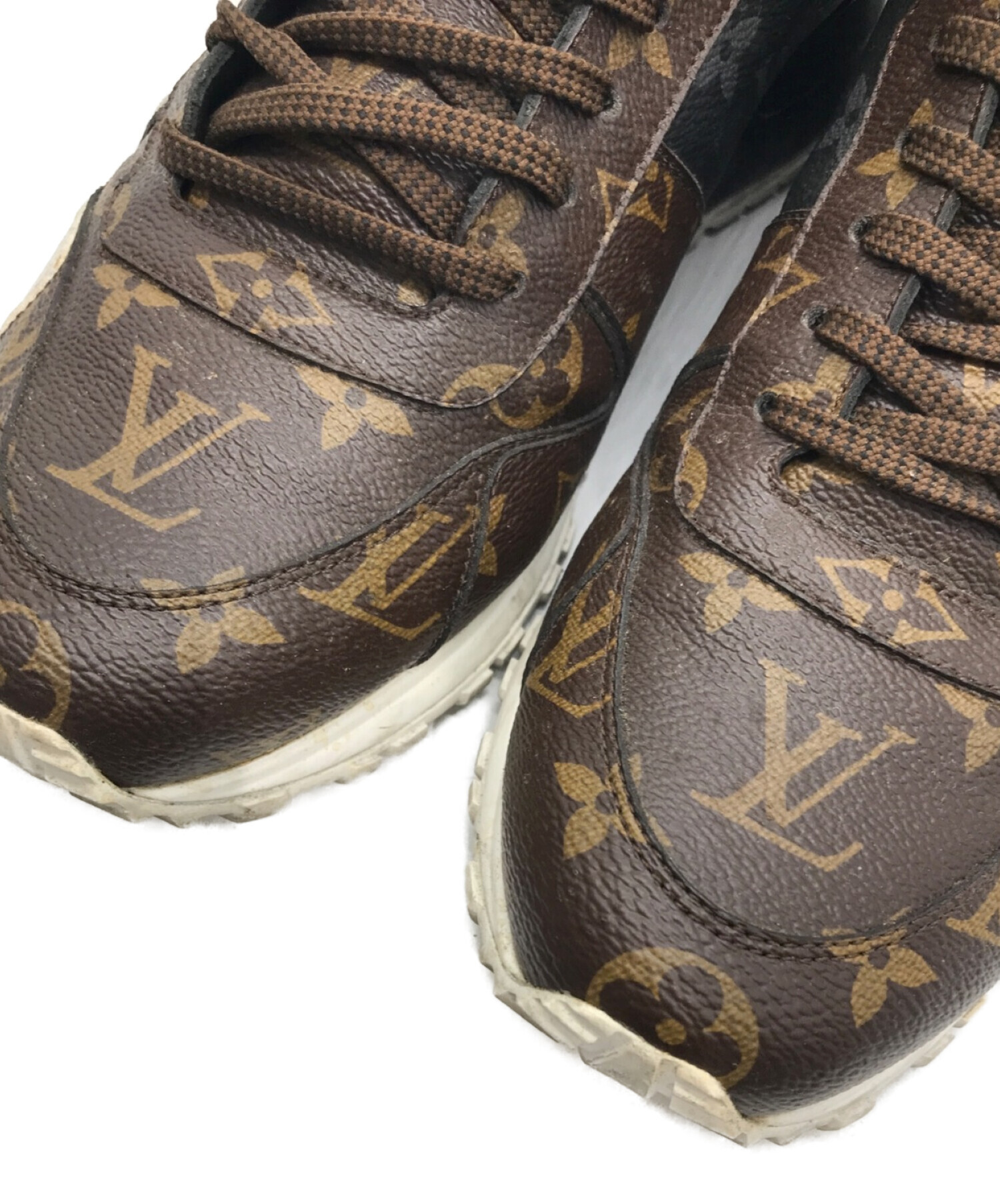 中古・古着通販】LOUIS VUITTON (ルイ ヴィトン) モノグラムランアウェイラインローカットレザースニーカー ブラック×ブラウン サイズ:8  1/2｜ブランド・古着通販 トレファク公式【TREFAC FASHION】スマホサイト