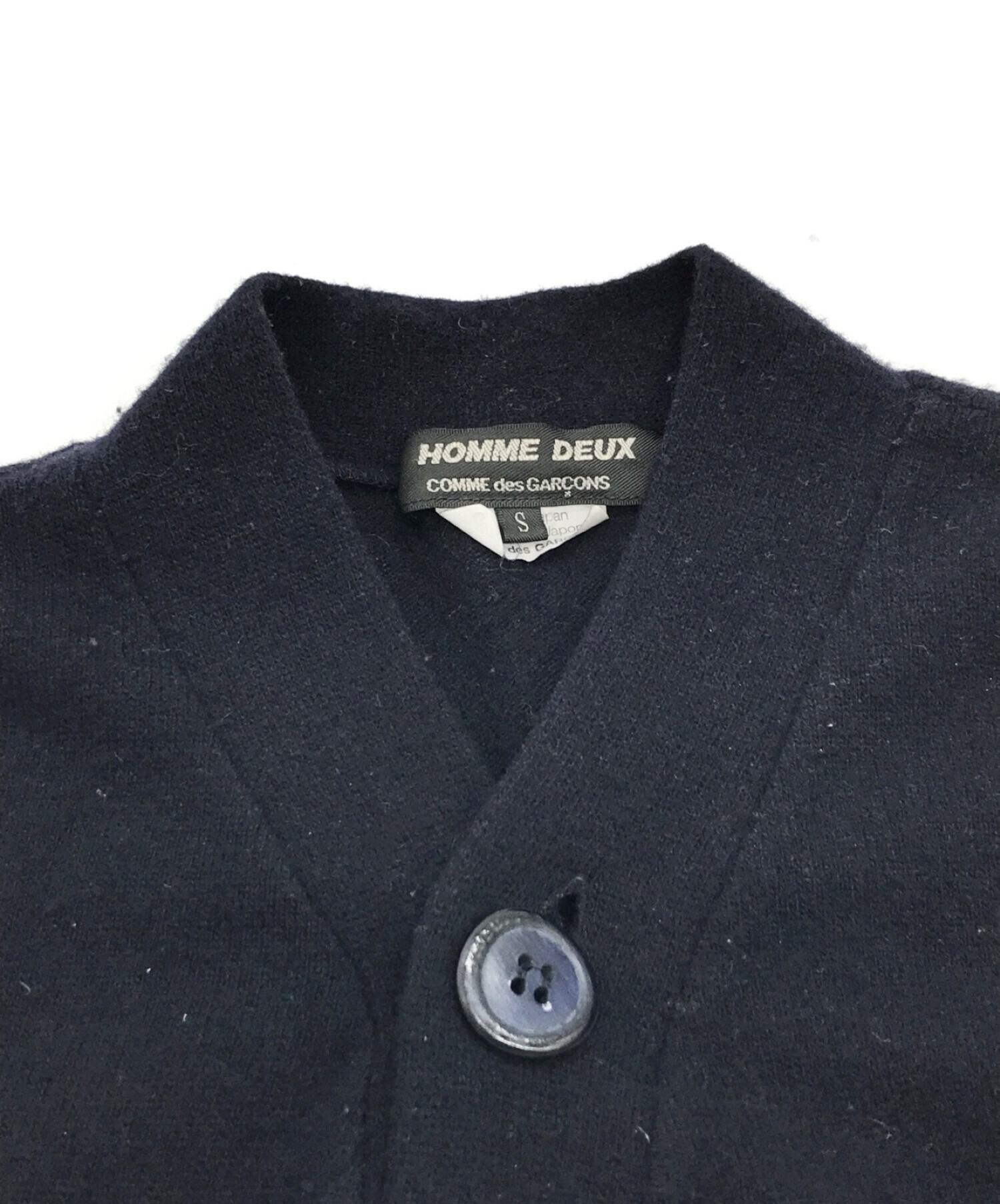 中古・古着通販】COMME des GARCONS HOMME DEUX (コムデギャルソン オム ドゥ) 歪みボタンカーディガン ネイビー  サイズ:S｜ブランド・古着通販 トレファク公式【TREFAC FASHION】スマホサイト