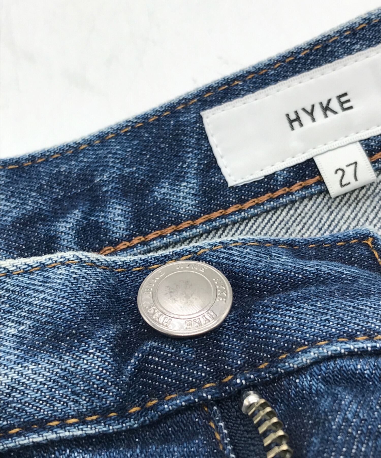 中古・古着通販】HYKE (ハイク) カットオフテーパードデニムパンツ ブルー サイズ:27｜ブランド・古着通販 トレファク公式【TREFAC  FASHION】スマホサイト