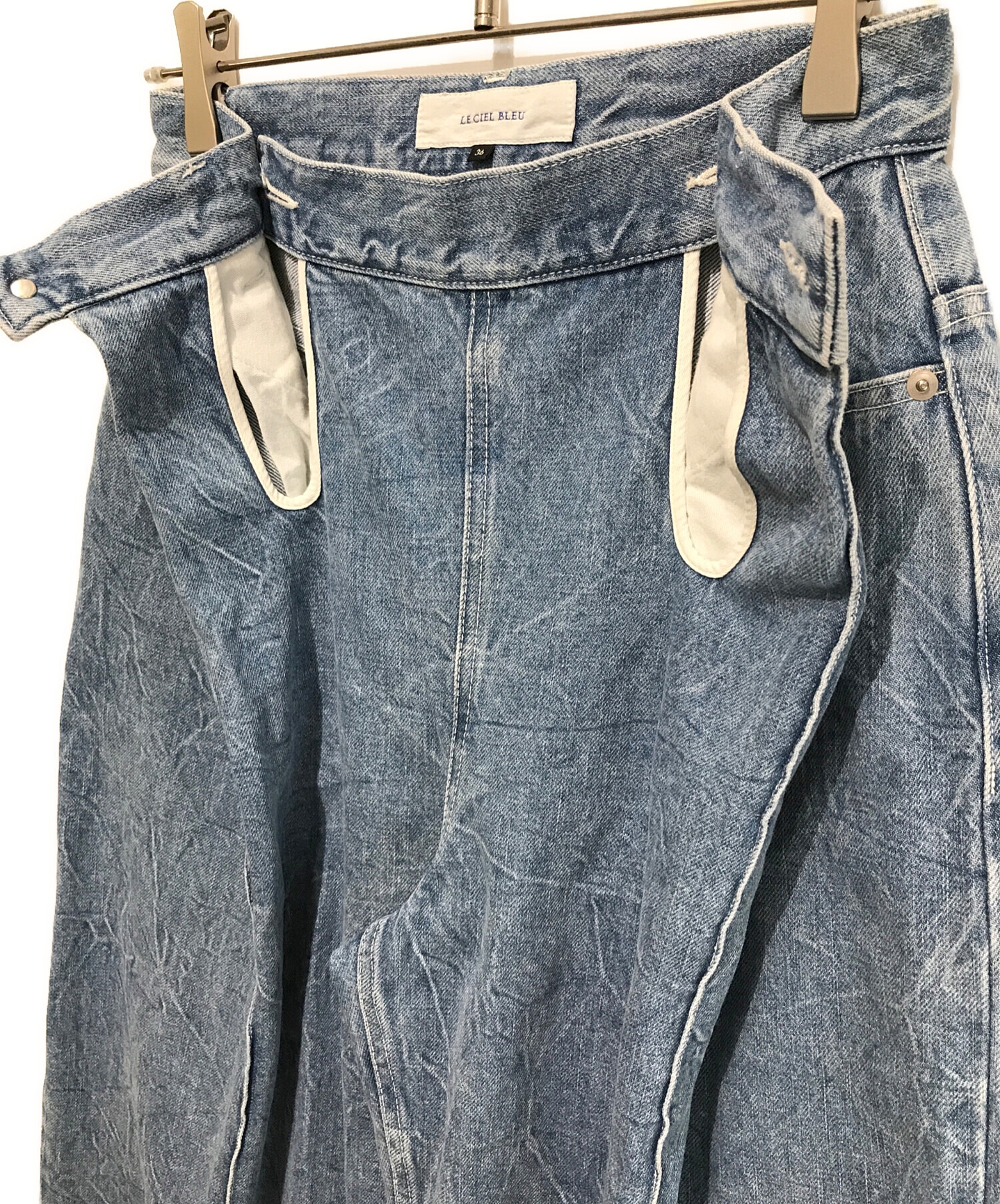 中古・古着通販】LE CIEL BLEU (ルシェルブルー) Front Tuck Wide Denim Pants（フロントタックワイドデニムパンツ）  ブルー サイズ:36｜ブランド・古着通販 トレファク公式【TREFAC FASHION】スマホサイト