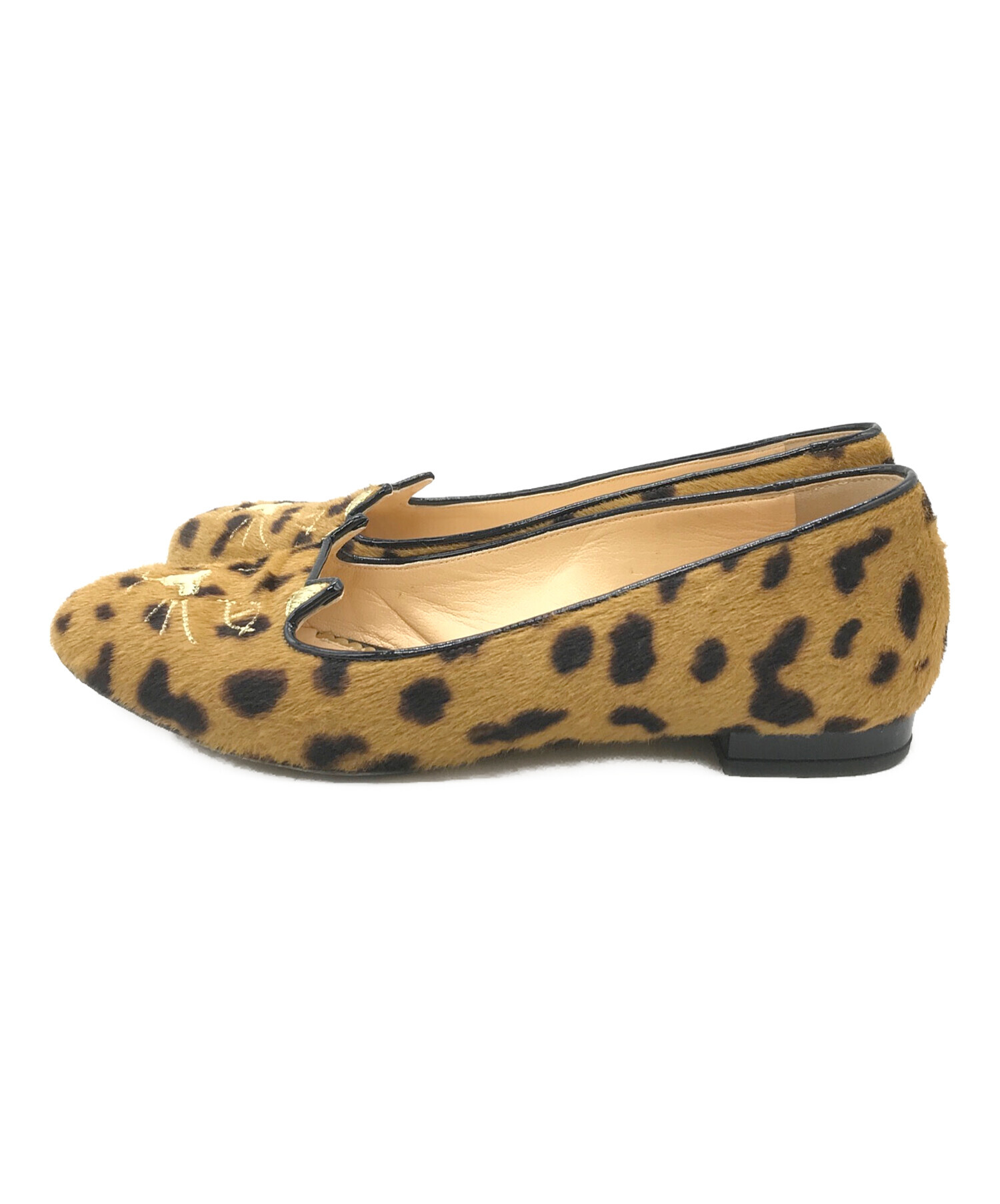 中古・古着通販】charlotte olympia (シャーロットオリンピア) レオパード柄キティフラットシューズ ブラウン サイズ:37  1/2｜ブランド・古着通販 トレファク公式【TREFAC FASHION】スマホサイト