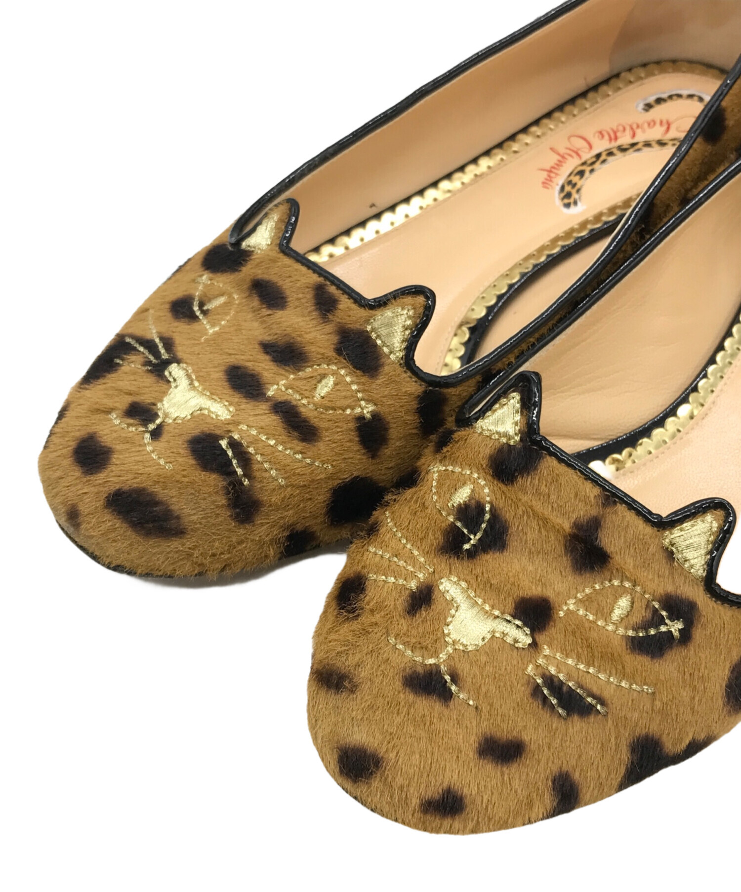 中古・古着通販】charlotte olympia (シャーロットオリンピア) レオパード柄キティフラットシューズ ブラウン サイズ:37  1/2｜ブランド・古着通販 トレファク公式【TREFAC FASHION】スマホサイト