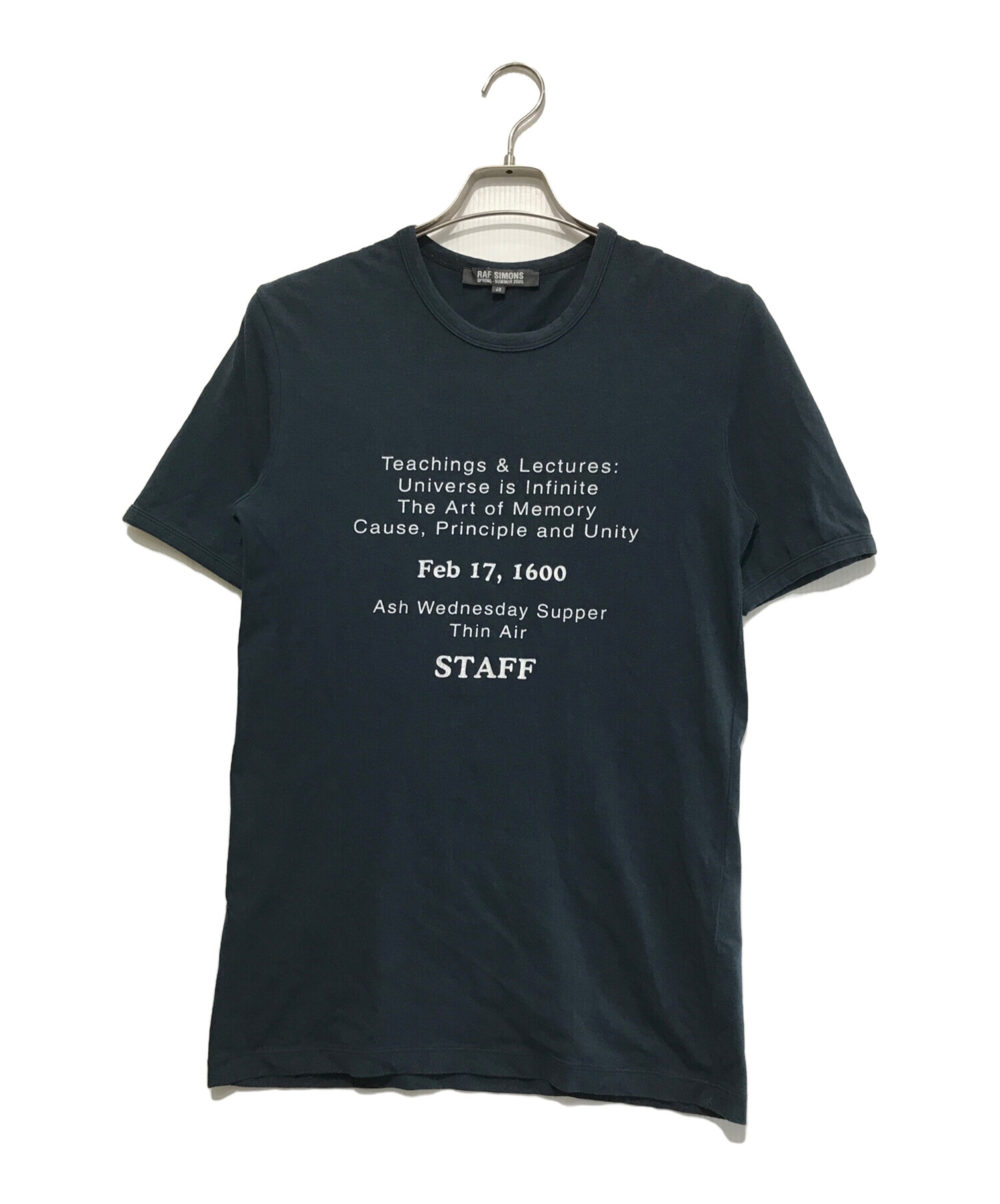 RAF SIMONS (ラフシモンズ) アーカイブプリントTシャツ ネイビー サイズ:48