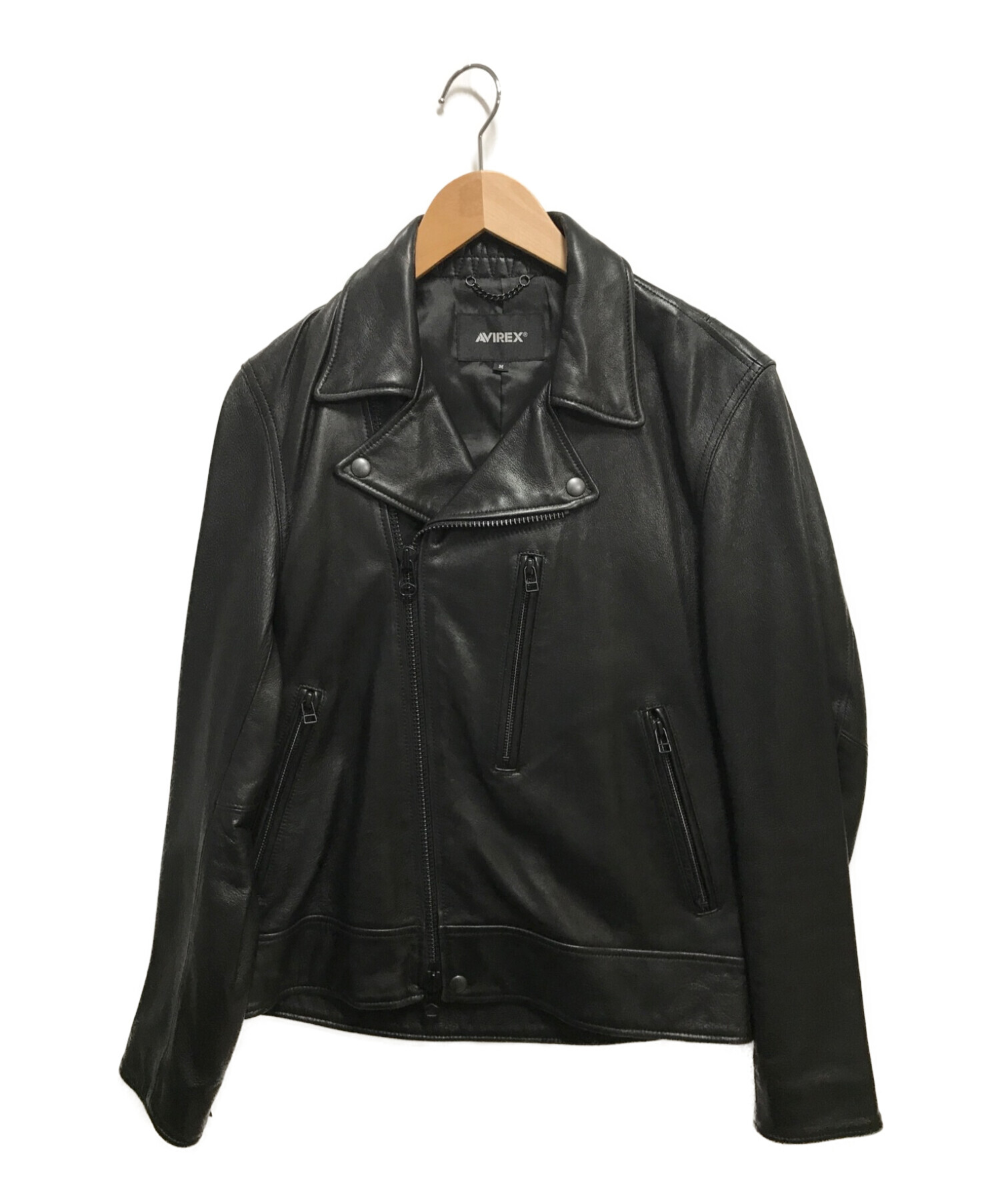 AVIREX (アヴィレックス) DOUBLE BREST RIDERS JACKET ブラック サイズ:M