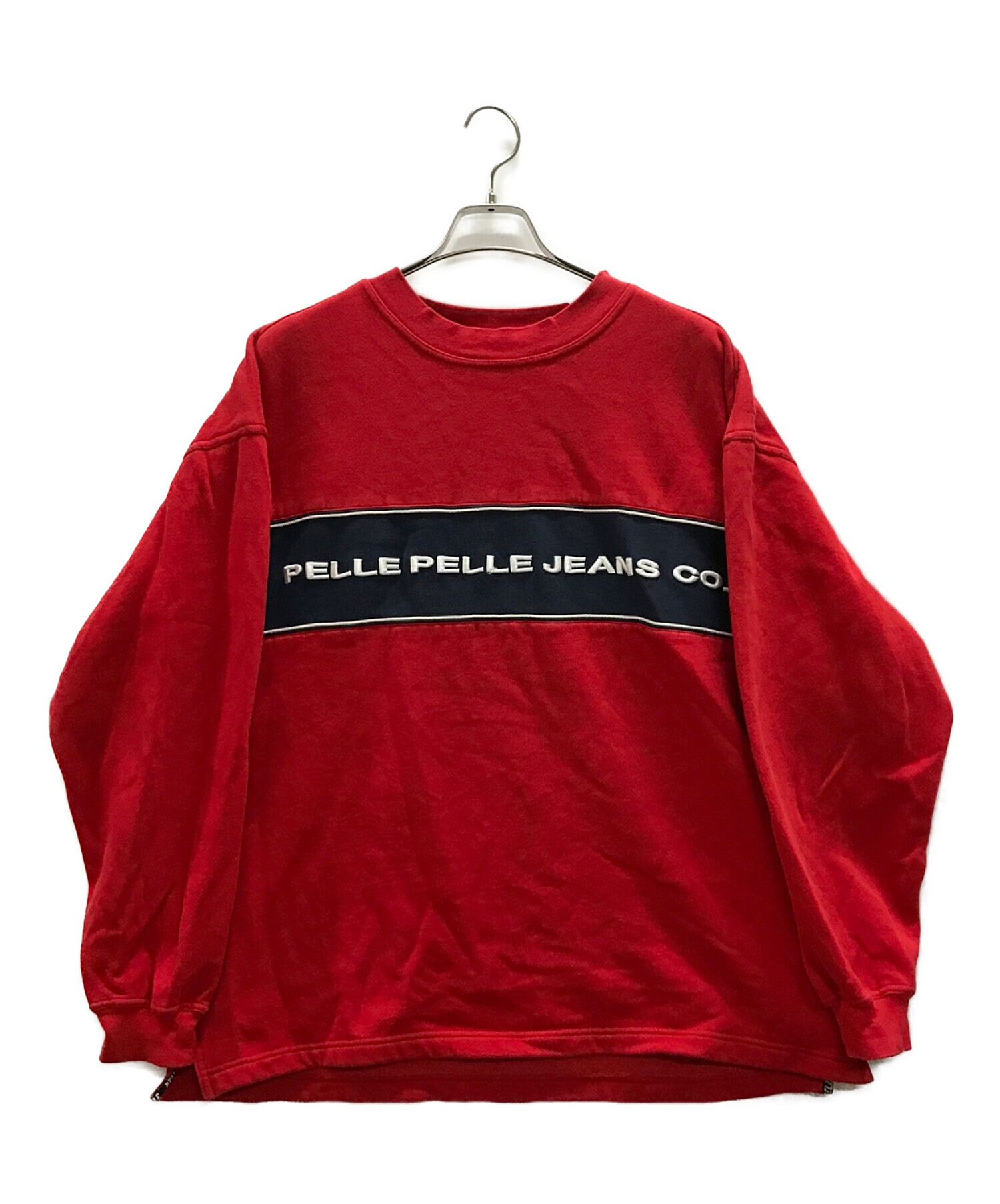 pellepelle (ペレペレ) 90'Sクルーネックスウェット レッド サイズ:SIZE L