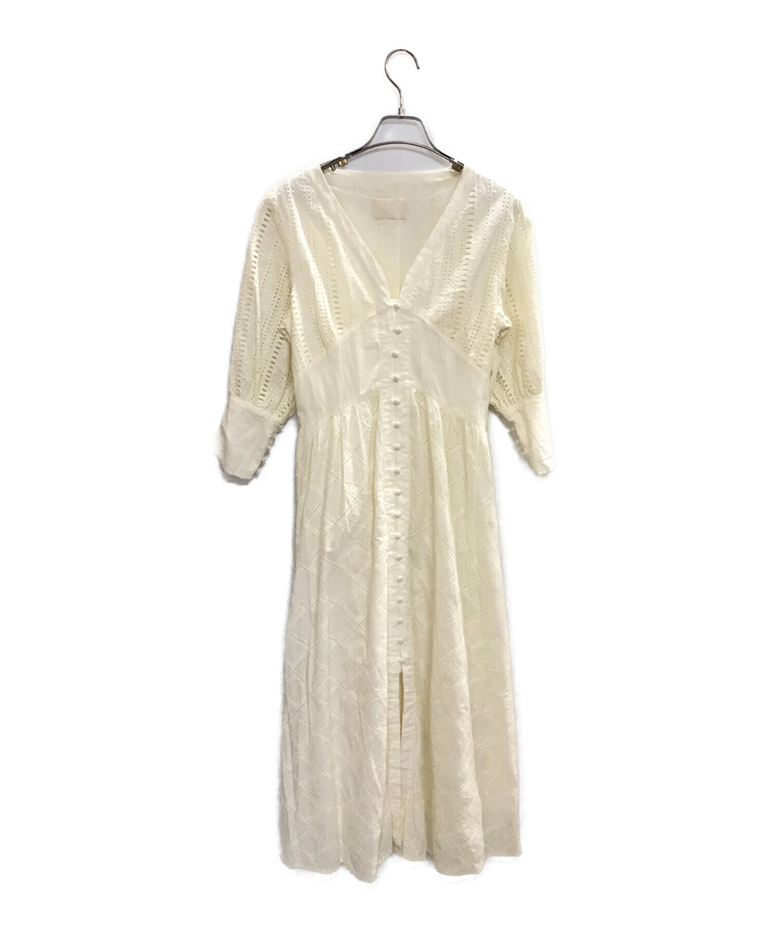 Ameri (アメリ) MEDI CRUMPLE COTTON LACE DRESS ベージュ サイズ:表記なし