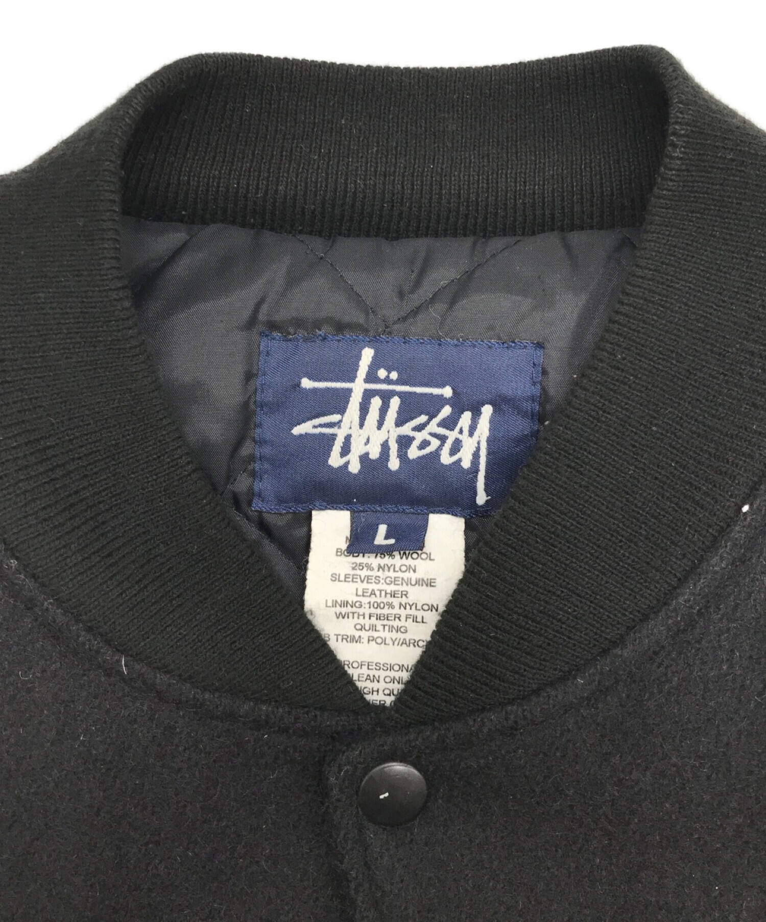 中古・古着通販】stussy (ステューシー) 90'sスタジャン ブラック