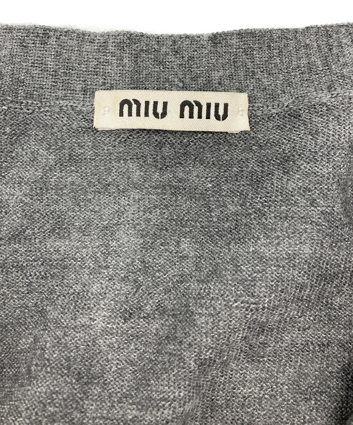 MIU MIU (ミュウミュウ) ニットカーディガン グレー サイズ:40