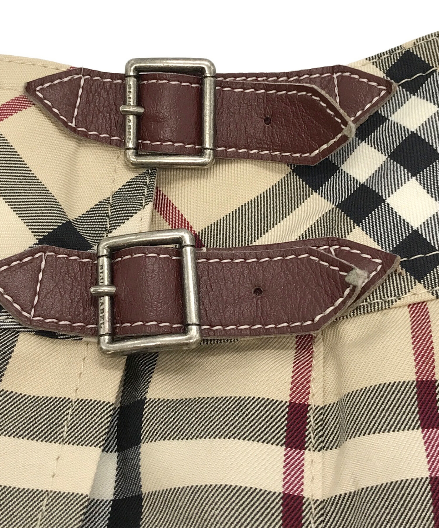 BURBERRY BLUE LABEL (バーバリーブルーレーベル) チェックスカート ベージュ サイズ:36