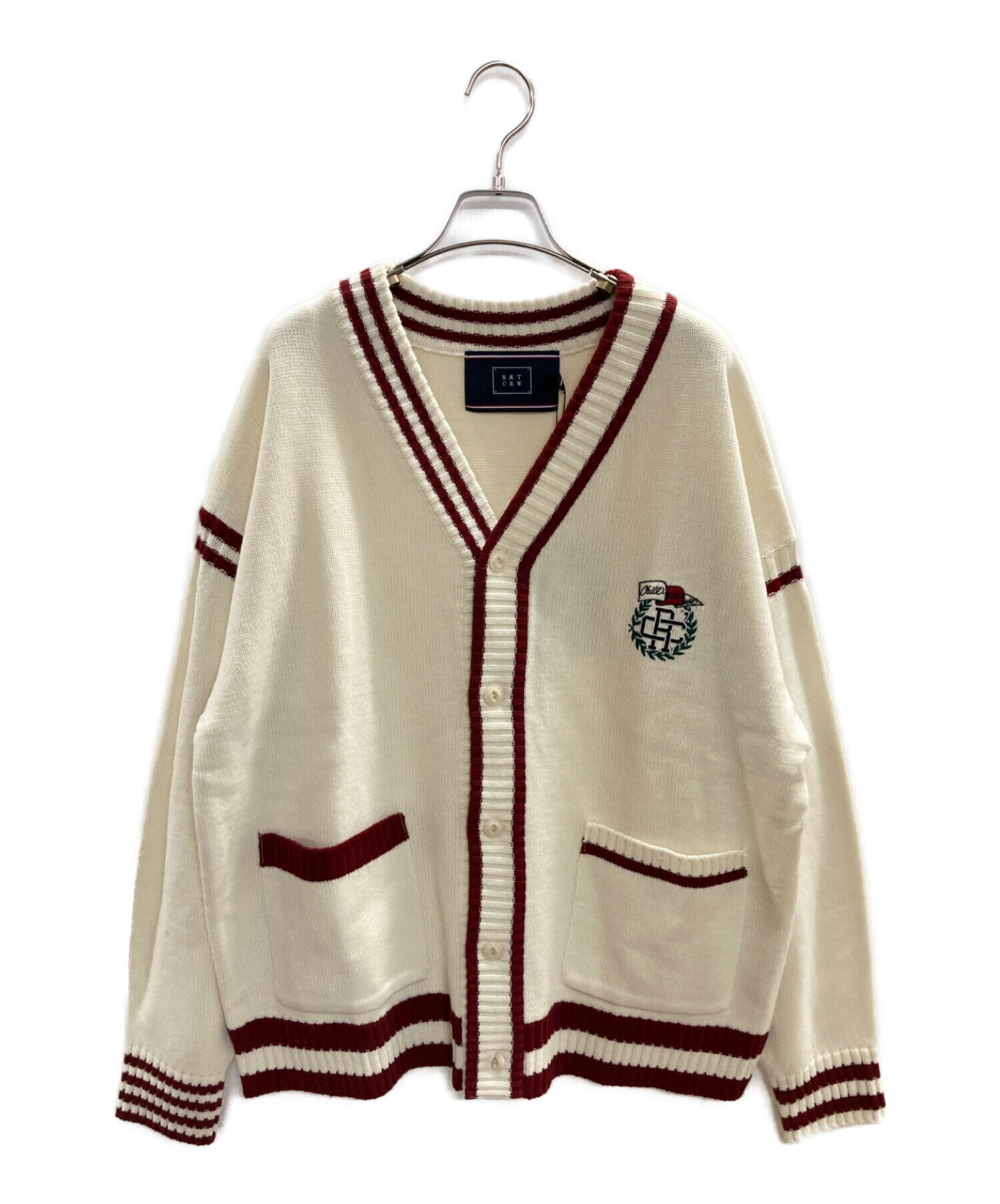 ROMANTIC CROWN (ロマンティック クラウン) PREPPY KNIT CARDIGAN ベージュ サイズ:L 未使用品