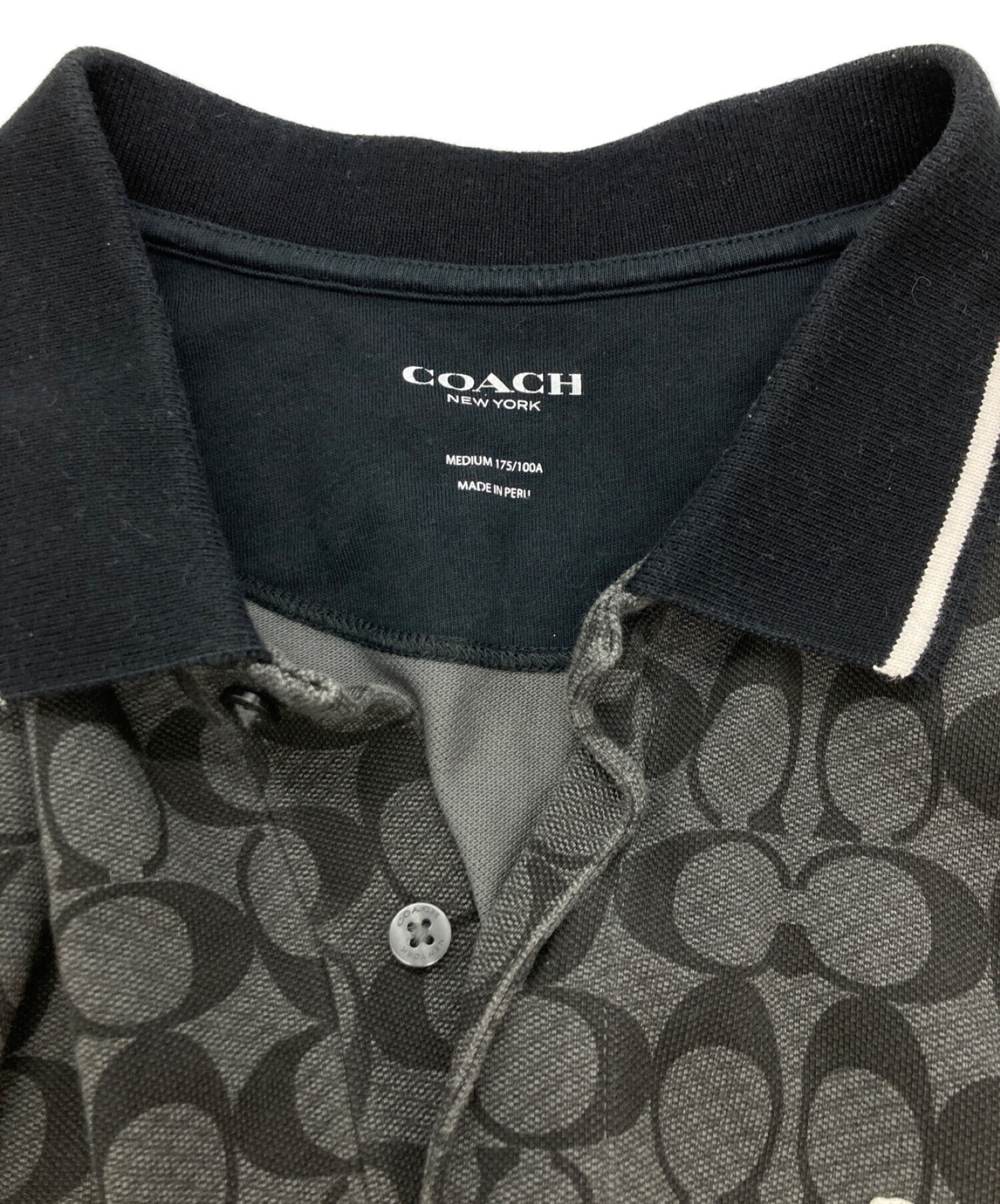 COACH (コーチ) ポロシャツ グレー サイズ:M