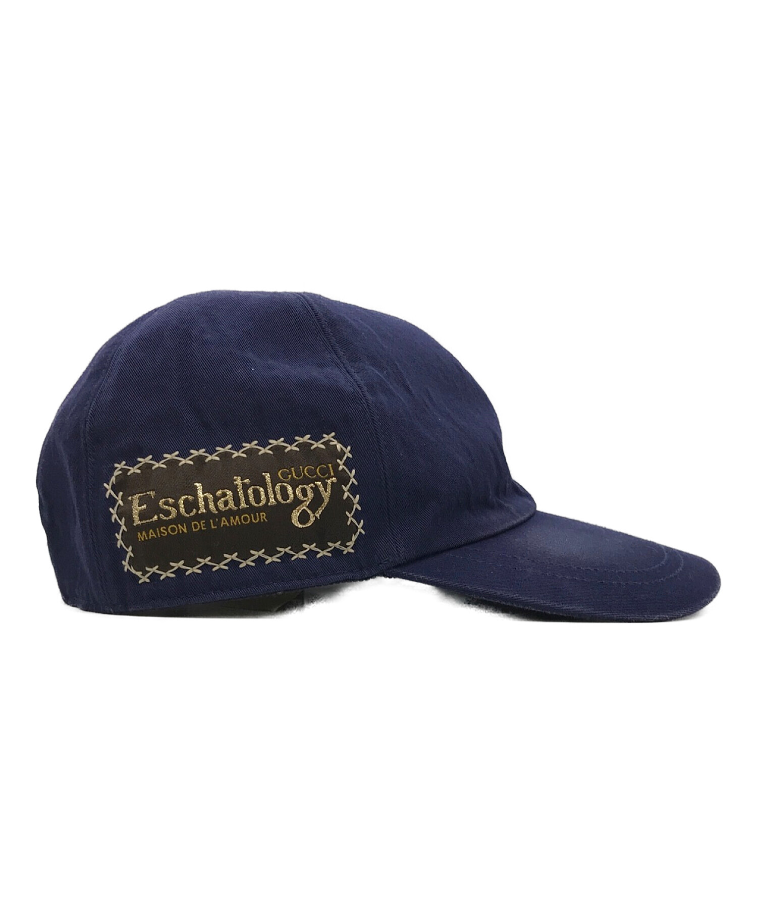 GUCCI (グッチ) Baseball Hat with Gucci Eschatology label ネイビー サイズ:M