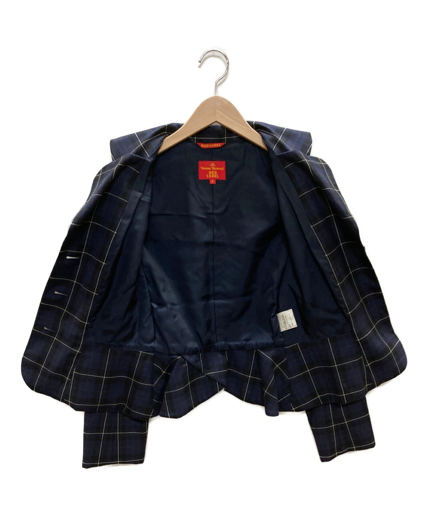 Vivienne Westwood RED LABEL (ヴィヴィアンウェストウッド レッドレーベル) タータンチェックセットアップ ネイビー  サイズ:2