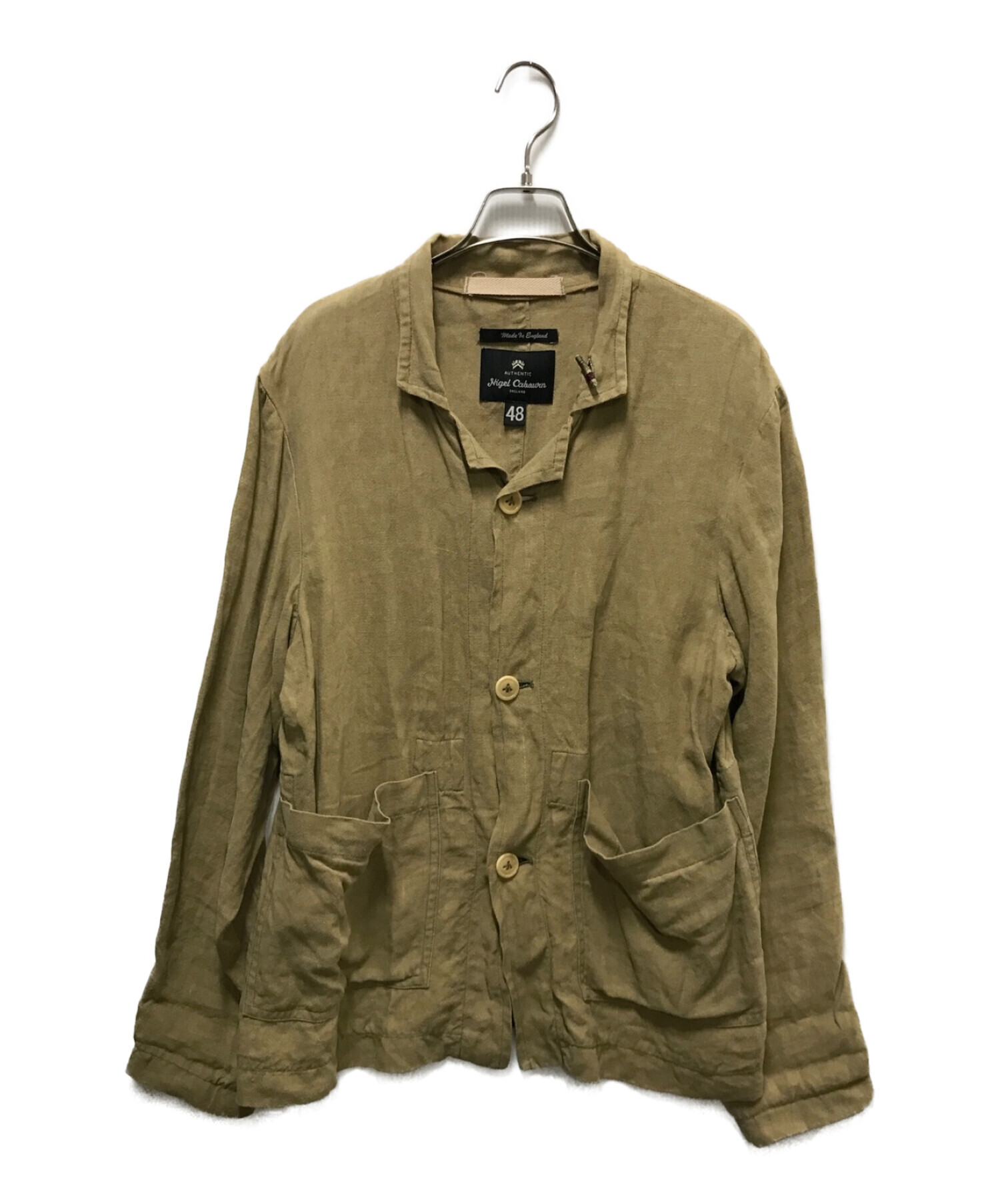 NIGEL CABOURN (ナイジェルケーボン) ホスピタルリネンジャケット ブラウン サイズ:48