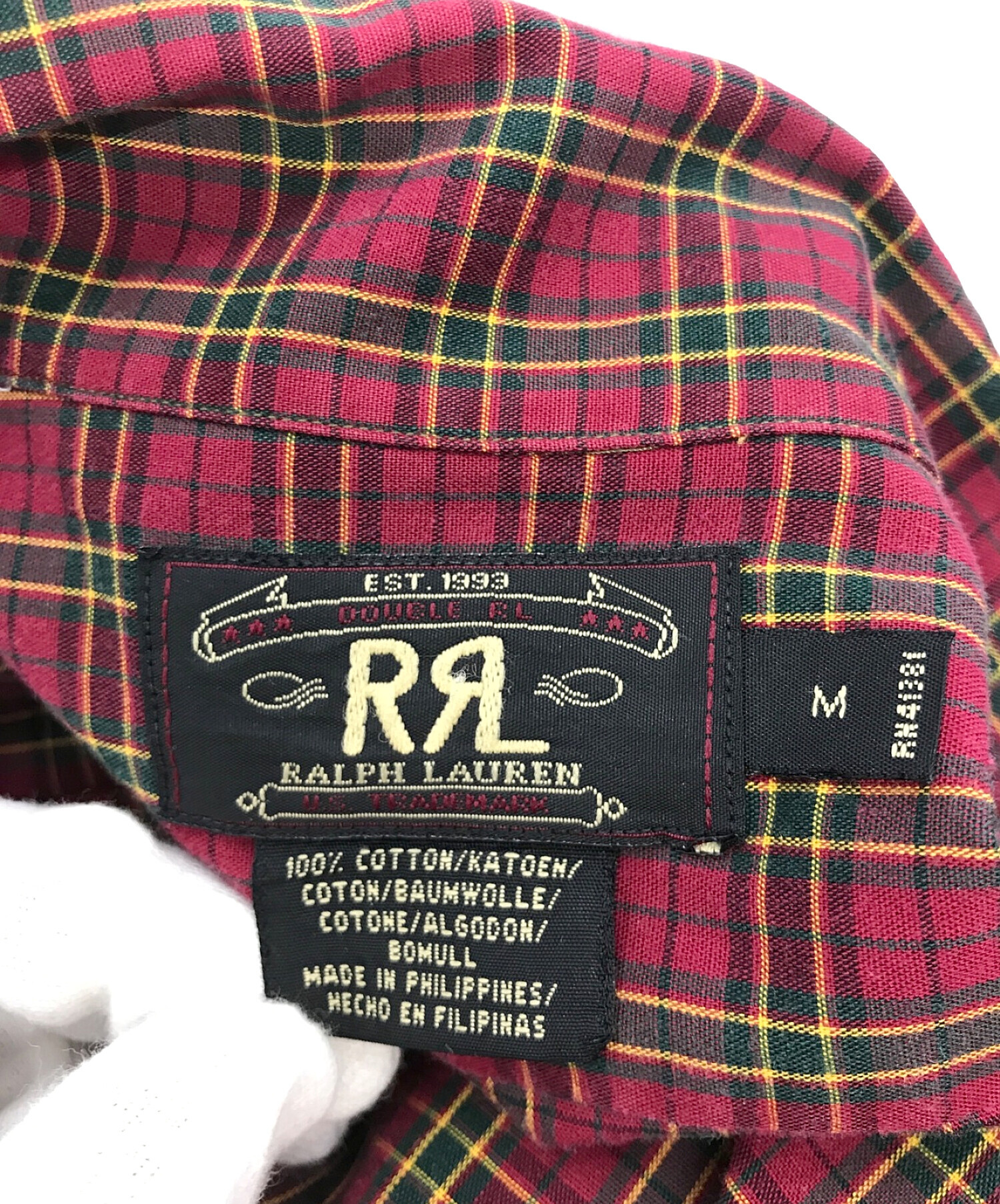 中古・古着通販】RRL (ダブルアールエル) L/Sチェックシャツ レッド