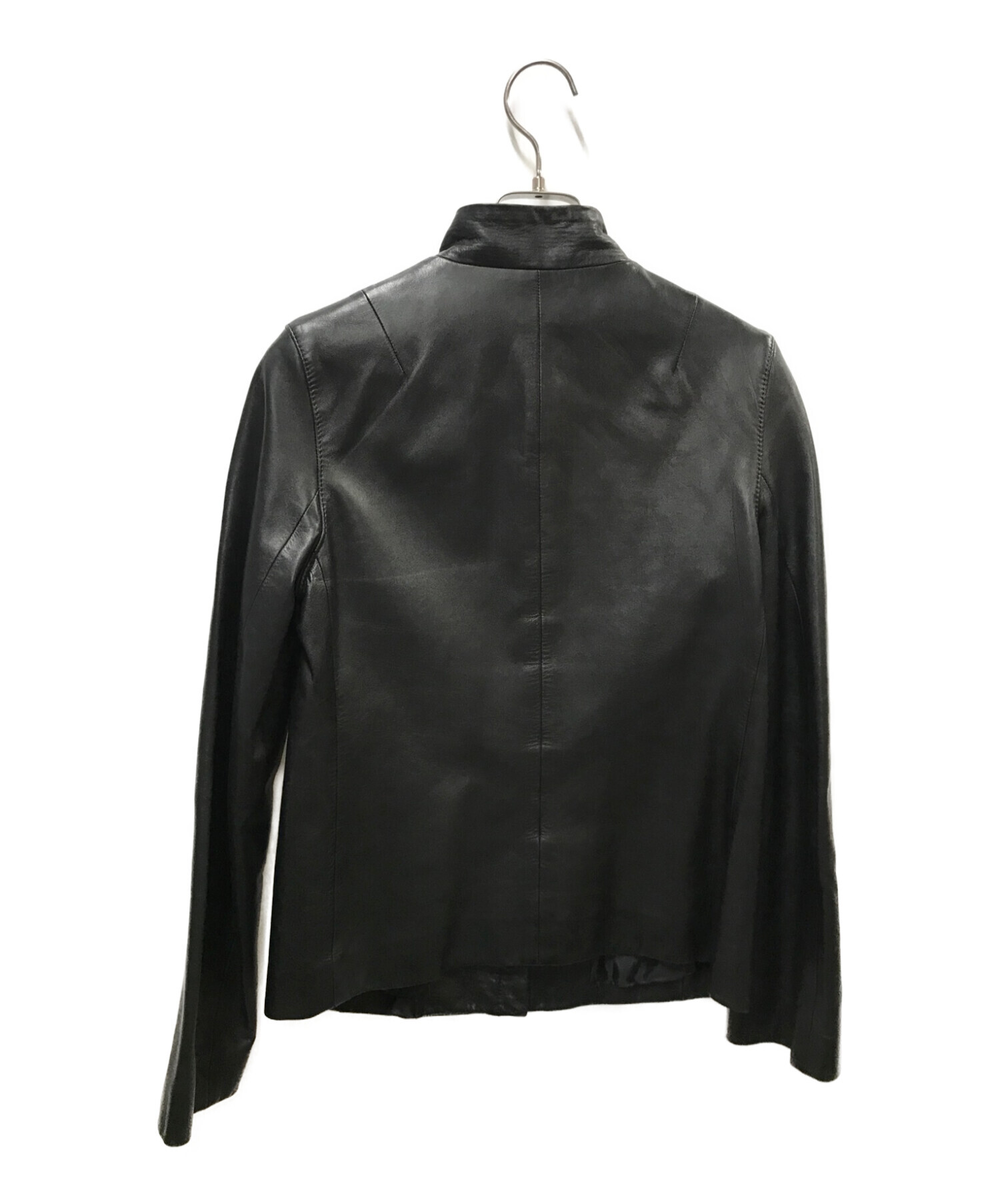 DKNY (ダナキャランニューヨーク) ラムレザージャケット ブラック サイズ:４