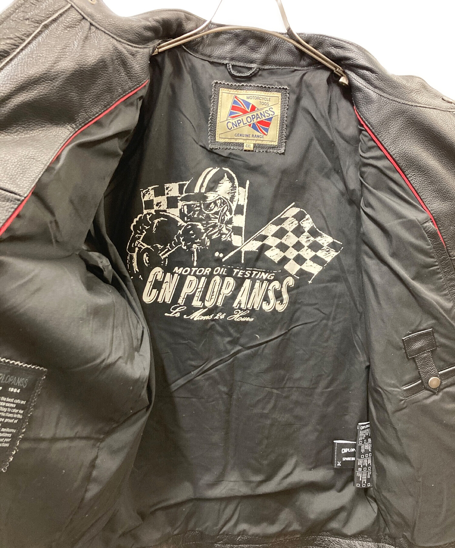 CNPLOPANSS (CNPLOPANSS) ゴートスキンライダースジャケット ブラック サイズ:4XL