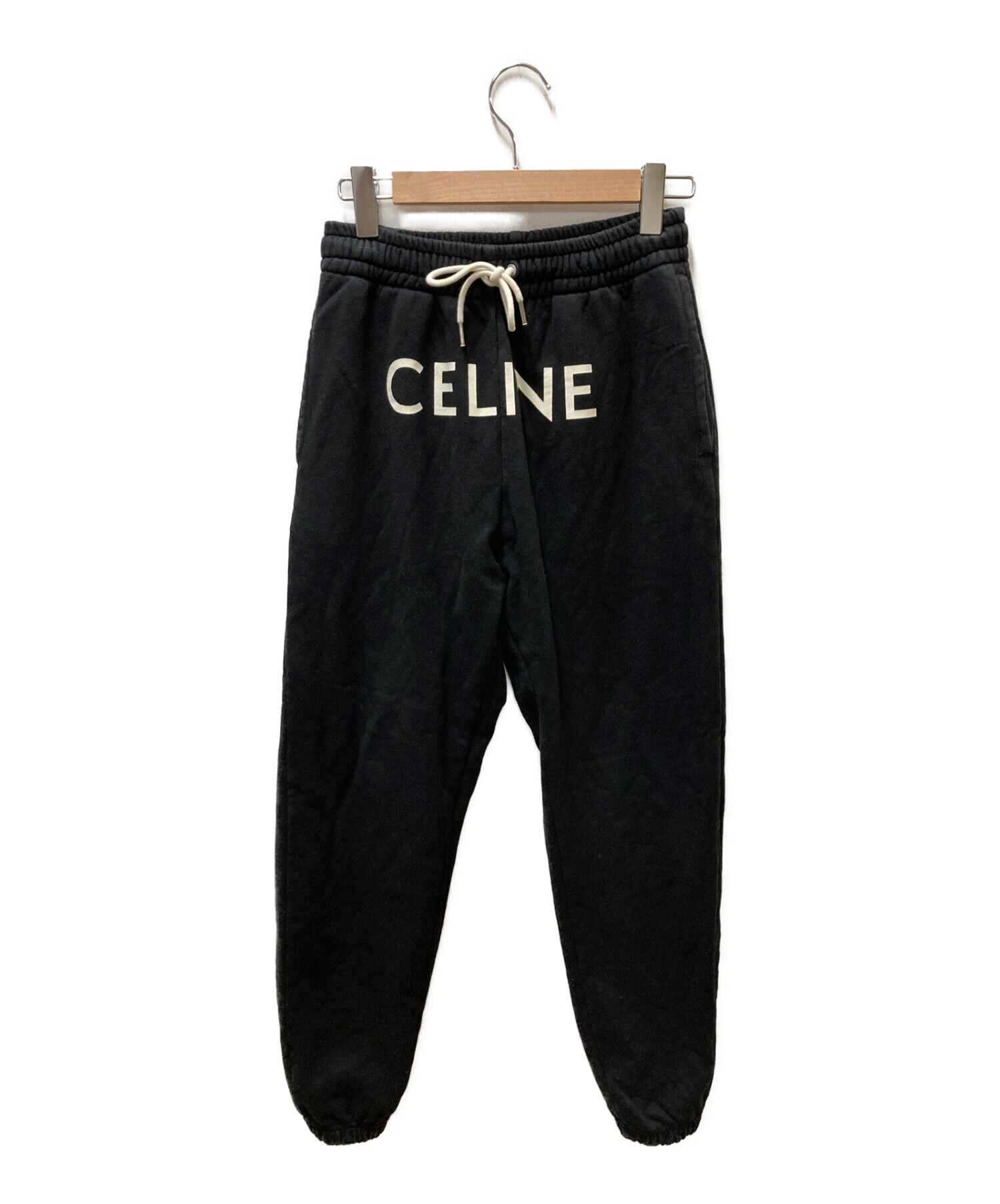 CELINE (セリーヌ) TRACK PANTS IN COTTON FLEECE ブラック サイズ:Ｓ
