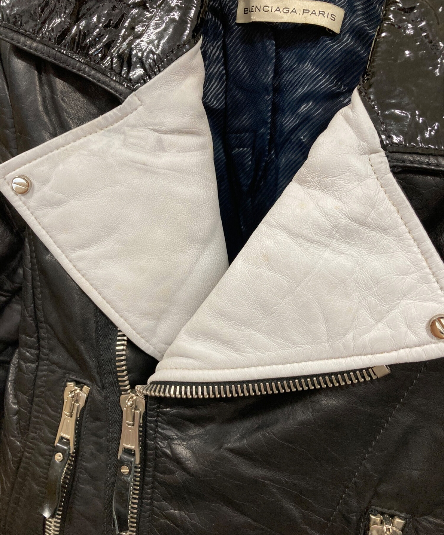 中古・古着通販】BALENCIAGA (バレンシアガ) 切替ライダースジャケット