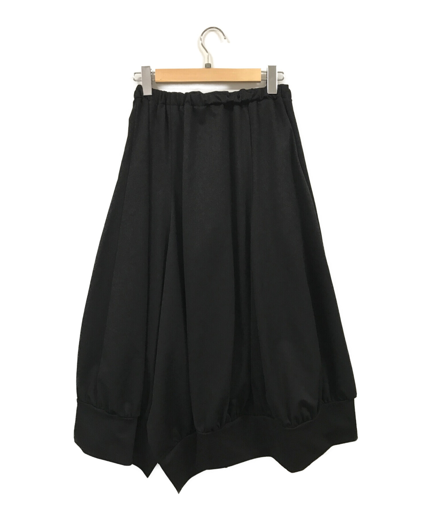 REGULATION Yohji Yamamoto (レギュレーションヨウジヤマモト) POLYESTER TWILL JERSEY SKIRT  ブラック サイズ:2