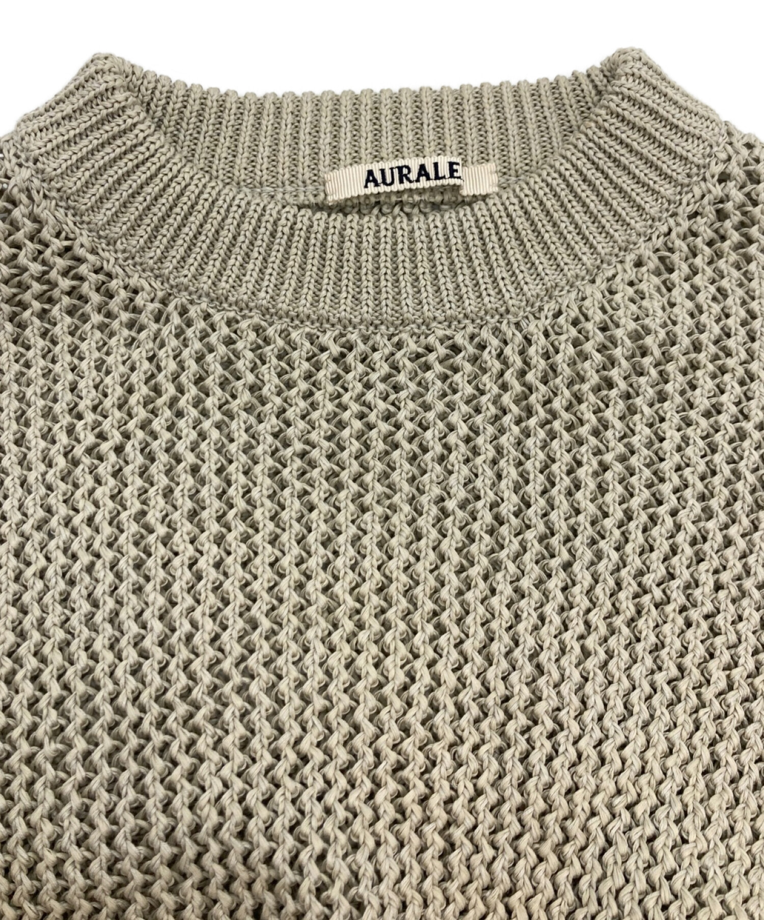 AURALEE (オーラリー) FLAT YARN MESH KNIT PO グレー サイズ:3