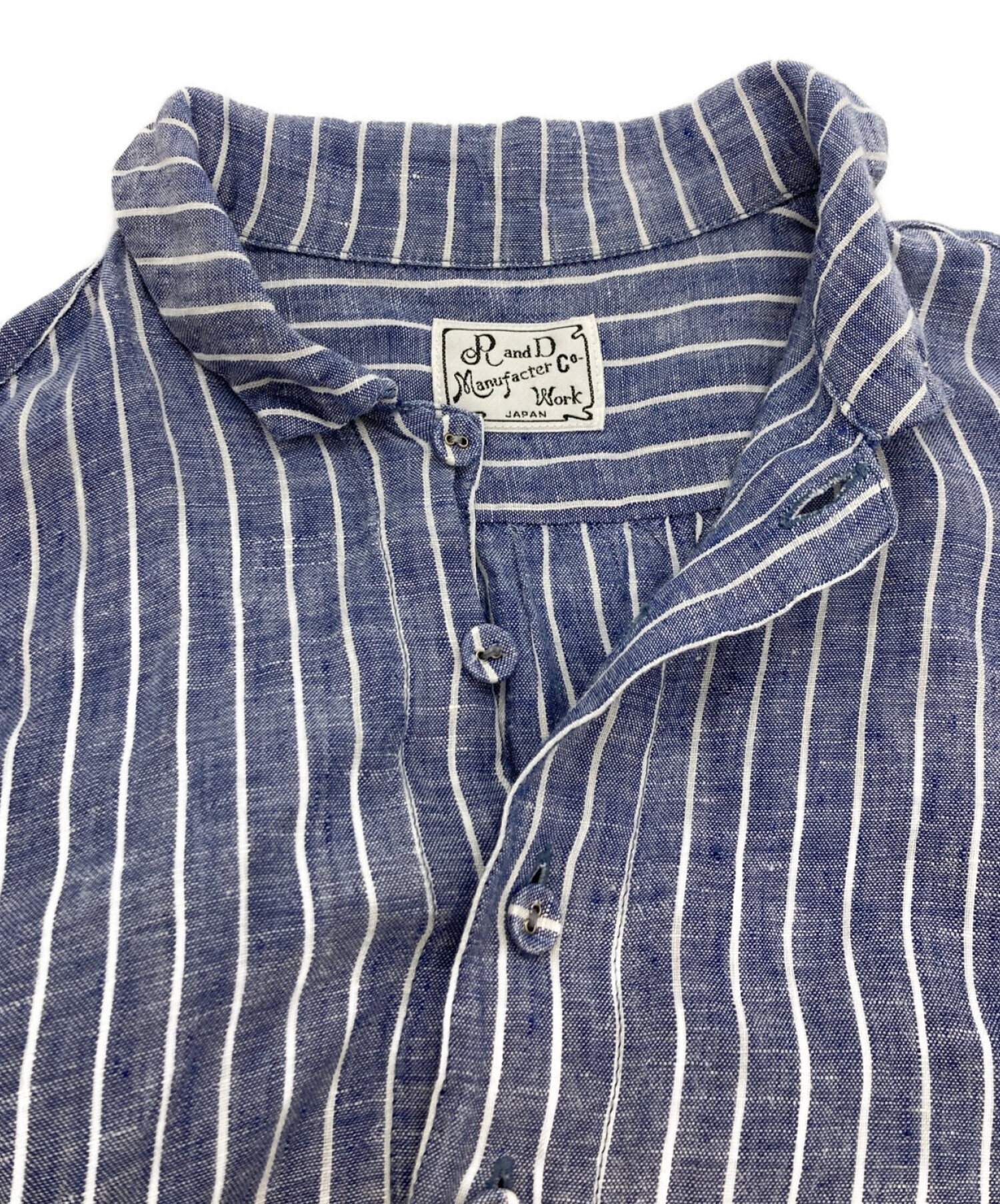 中古・古着通販】R&D.M.Co-OLDMAN'S TAILOR (オールドマンズテイラー) リネンストライプシャツワンピース インディゴ  サイズ:記載なし｜ブランド・古着通販 トレファク公式【TREFAC FASHION】スマホサイト