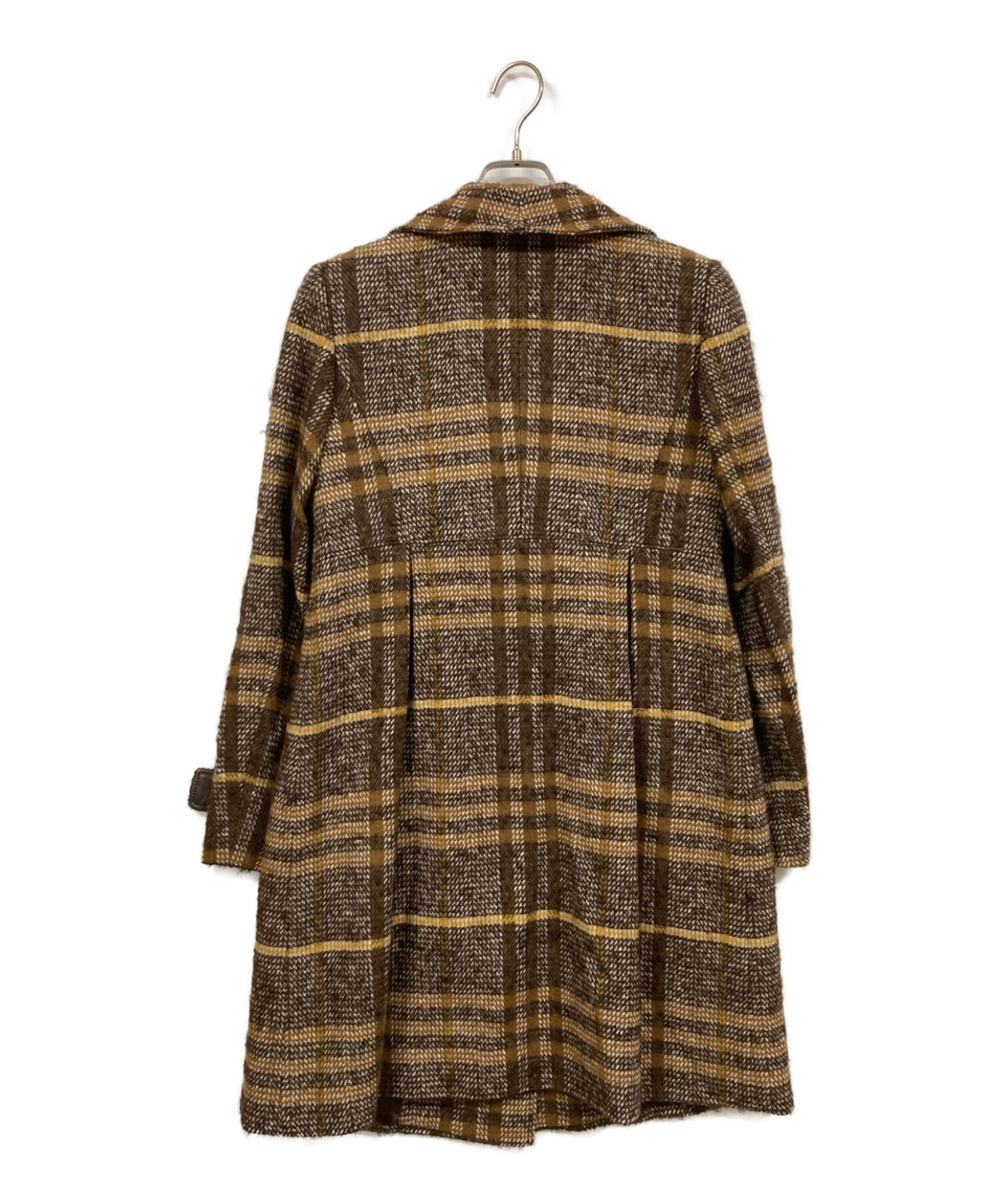 中古・古着通販】BURBERRY LONDON (バーバリー ロンドン) モヘヤシルク混チェックコート ブラウン サイズ:40｜ブランド・古着通販  トレファク公式【TREFAC FASHION】スマホサイト