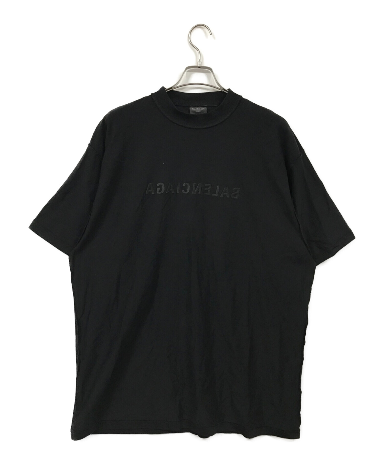 中古・古着通販】BALENCIAGA (バレンシアガ) ロゴ刺繍Tシャツ ブラック