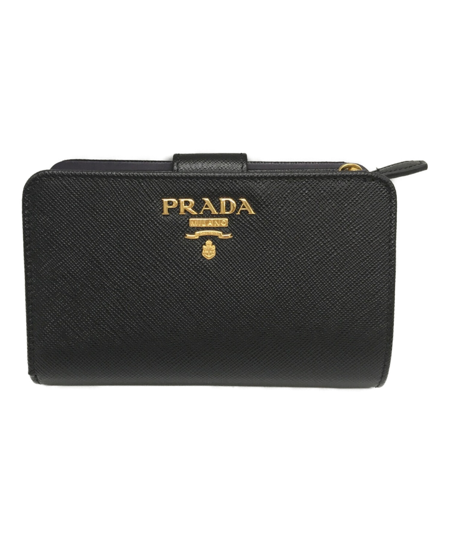 中古・古着通販】PRADA (プラダ) 2つ折り財布 ブラック｜ブランド