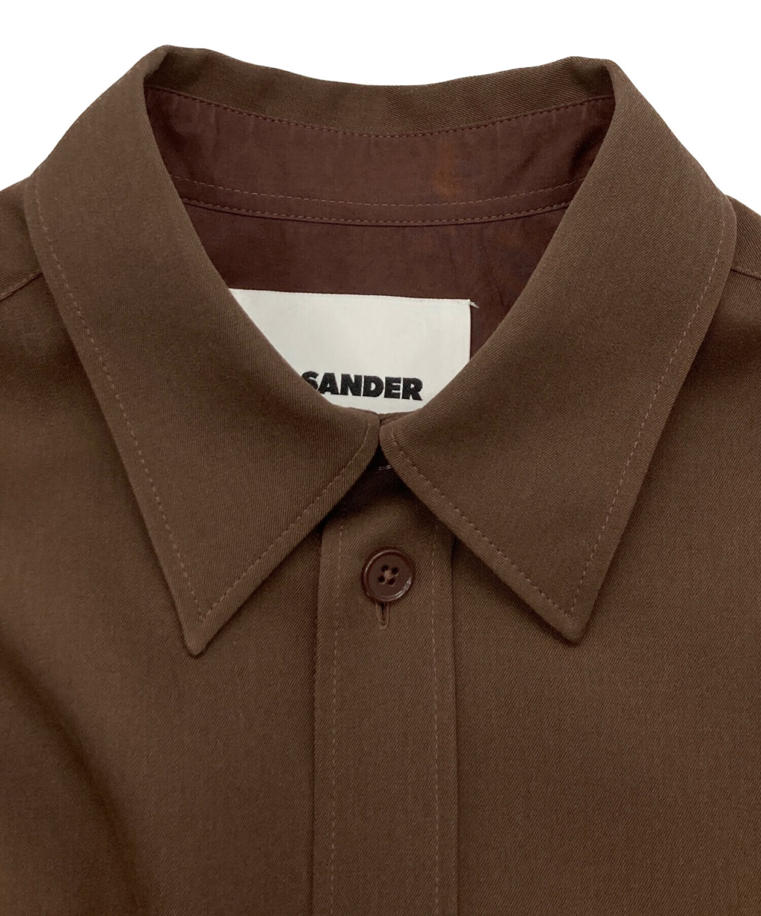 中古・古着通販】JIL SANDER (ジルサンダー) ウールシャツ ブラウン