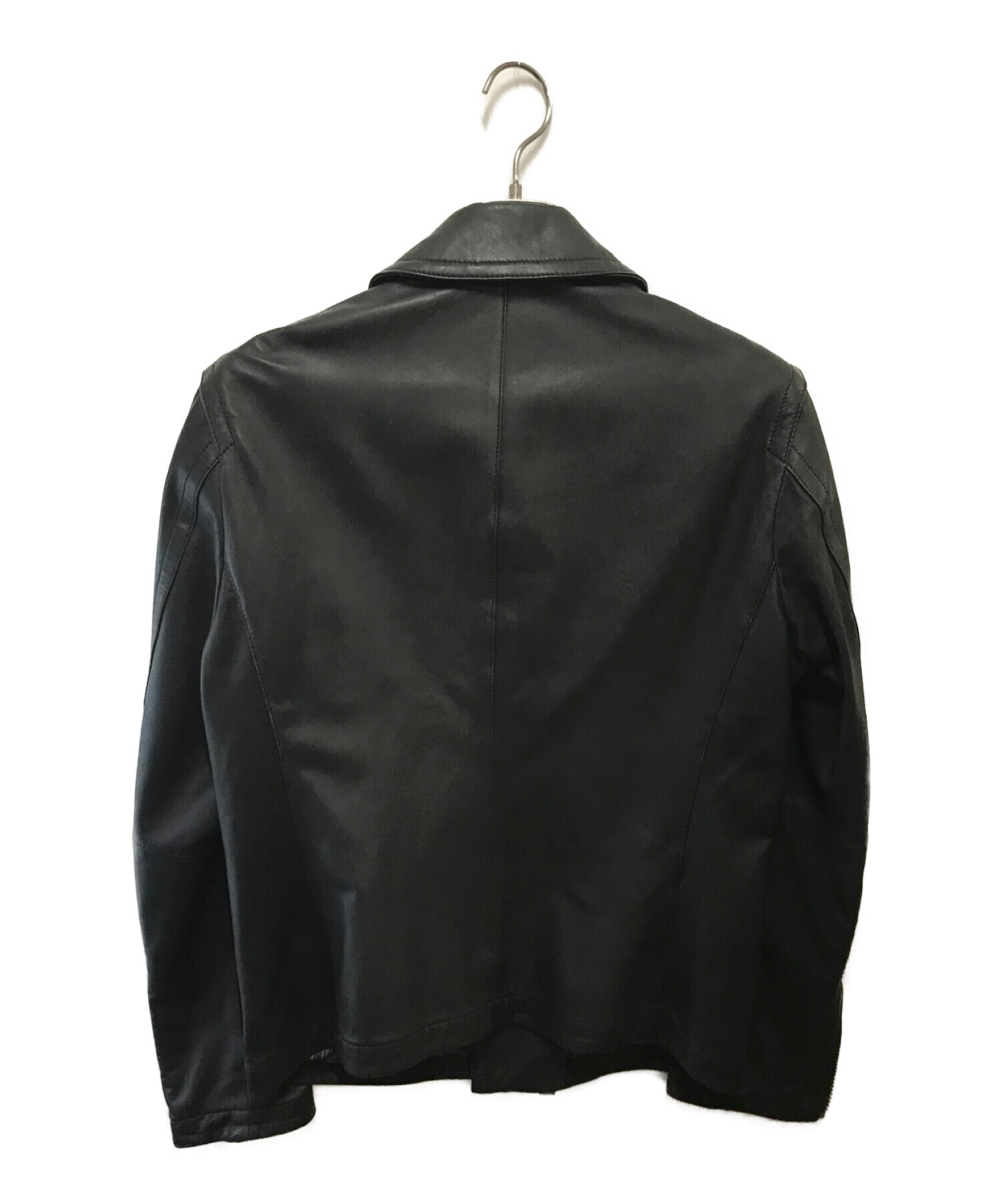 BURBERRY BLACK LABEL (バーバリーブラックレーベル) ダブルライダースジャケット ブラック サイズ:Ｌ