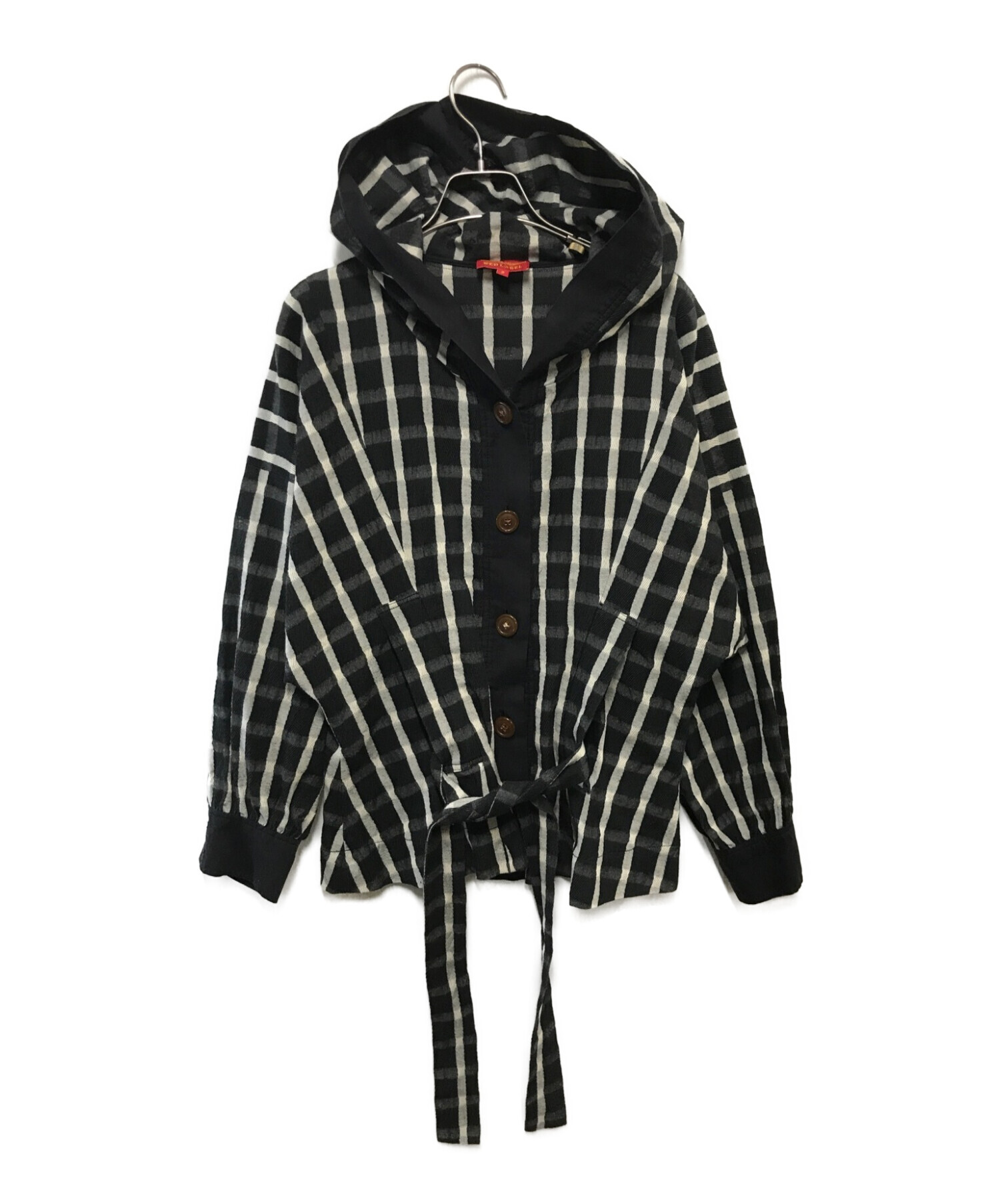 Vivienne Westwood (ヴィヴィアンウエストウッド) フーデッドチェックジャケット ホワイト×ブラック サイズ:2
