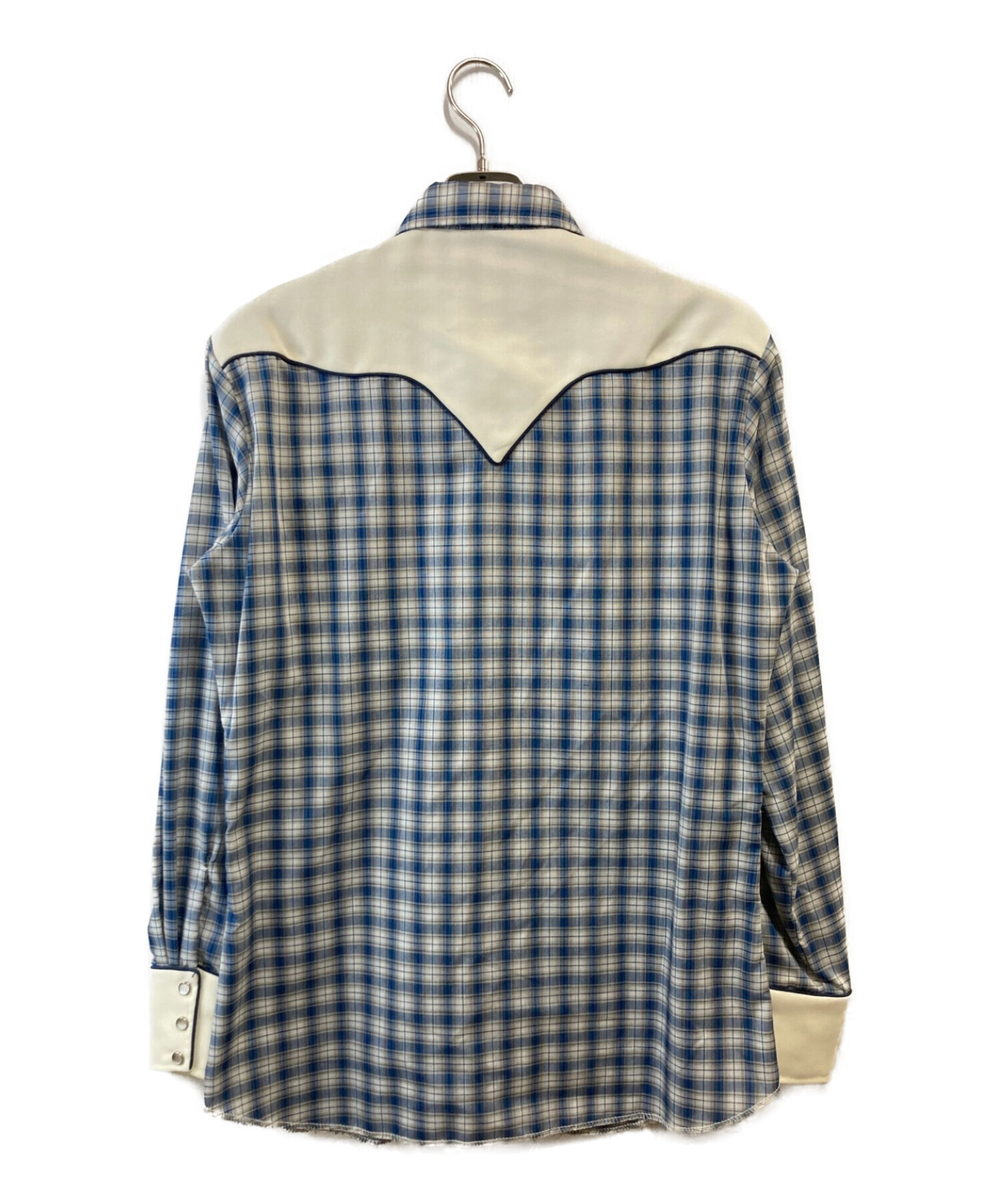 H BAR C (エイチバーシー) 70's チェックウエスタンシャツ ブルー×ホワイト サイズ:15 1/2