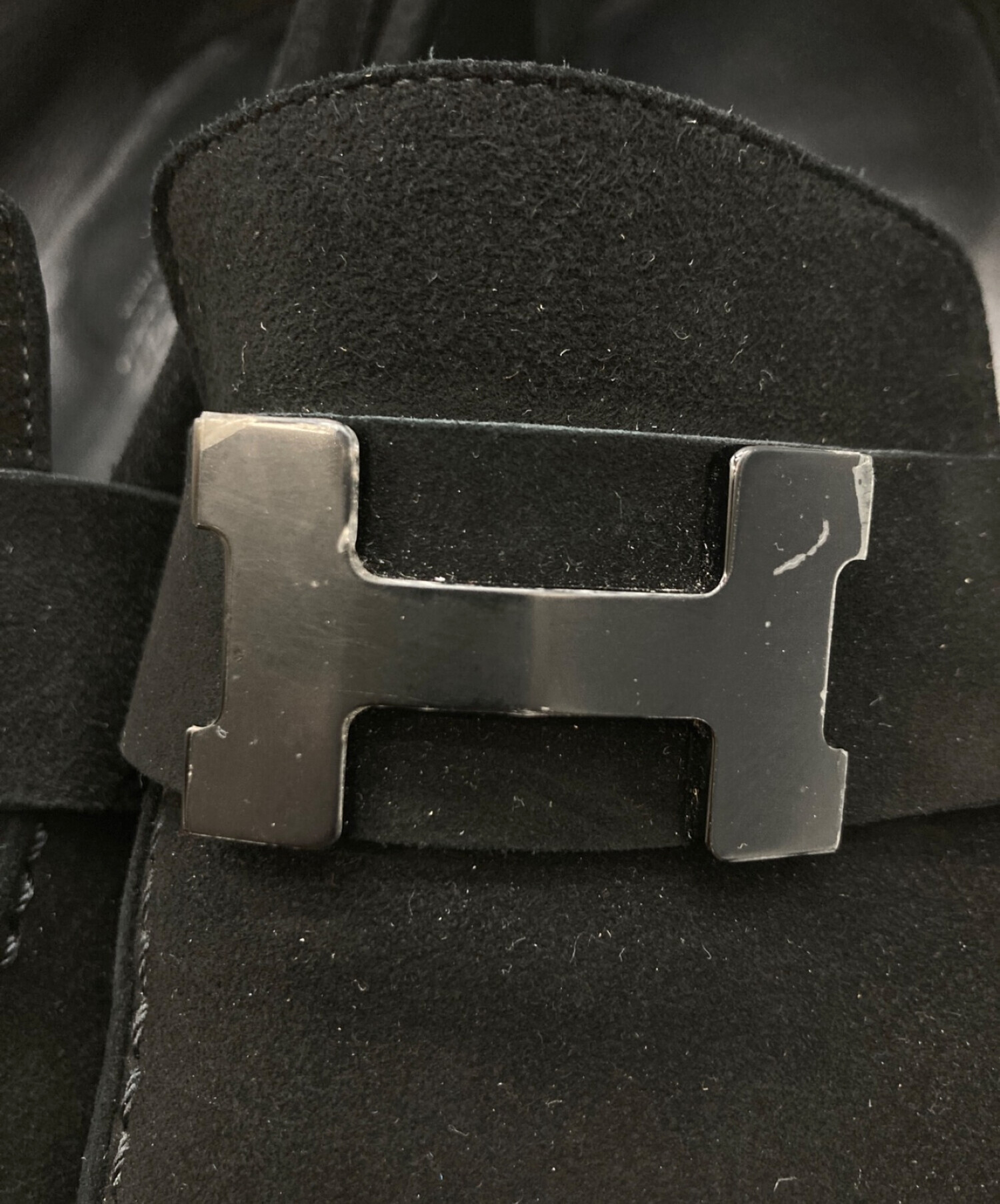 中古・古着通販】HERMES (エルメス) Hバックル スエードローファー ブラック サイズ:42 1/2｜ブランド・古着通販  トレファク公式【TREFAC FASHION】スマホサイト