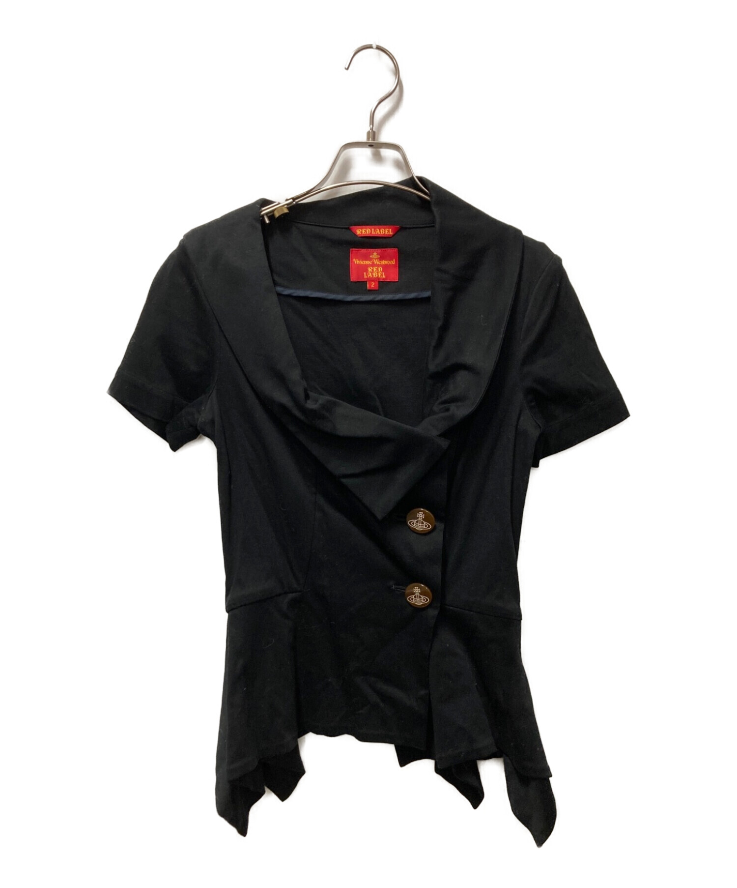 Vivienne Westwood RED LABEL (ヴィヴィアンウエストウッドレッドレーベル) 変形シャツ ブラック サイズ:2